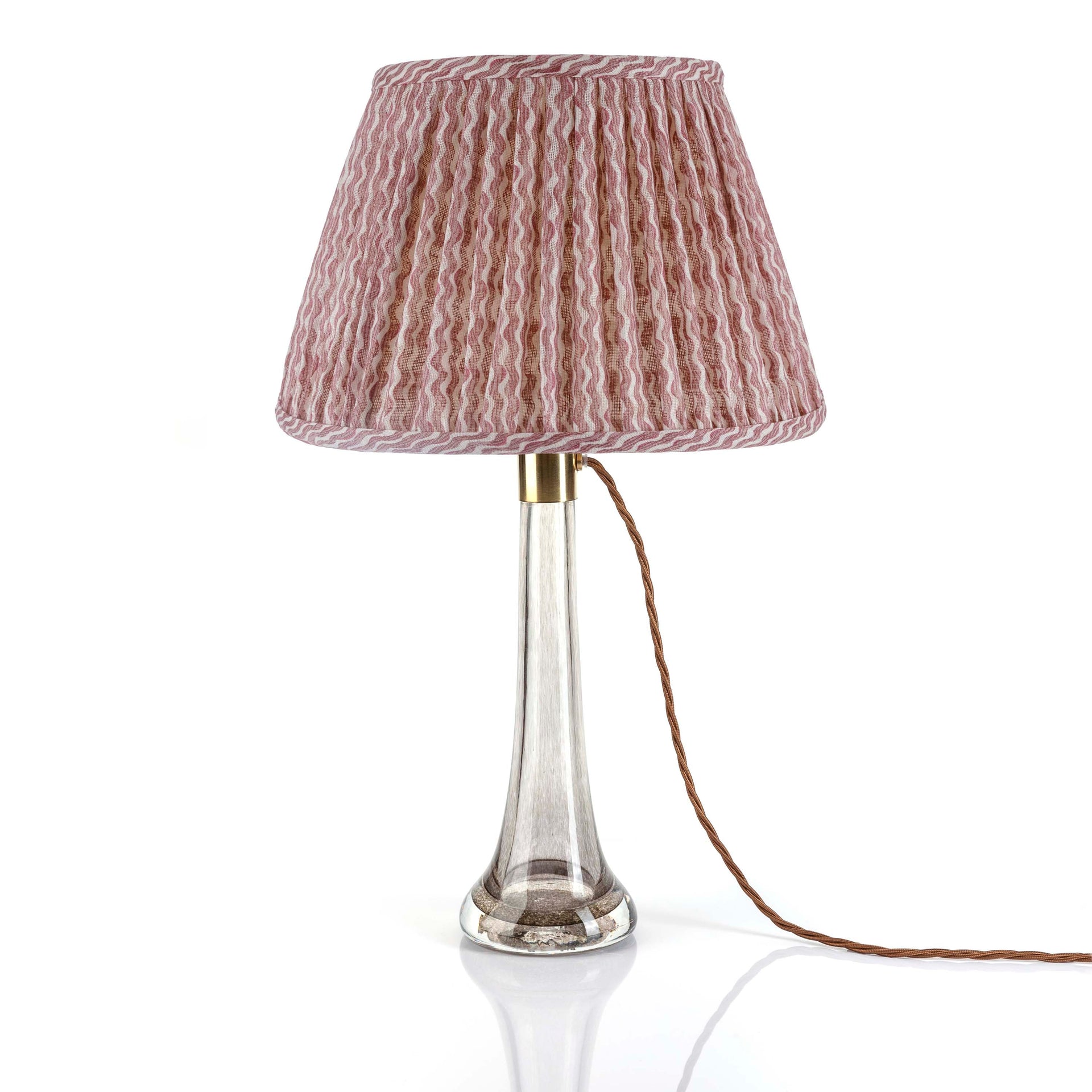 Round Gathered Lampshade in Pink Popple