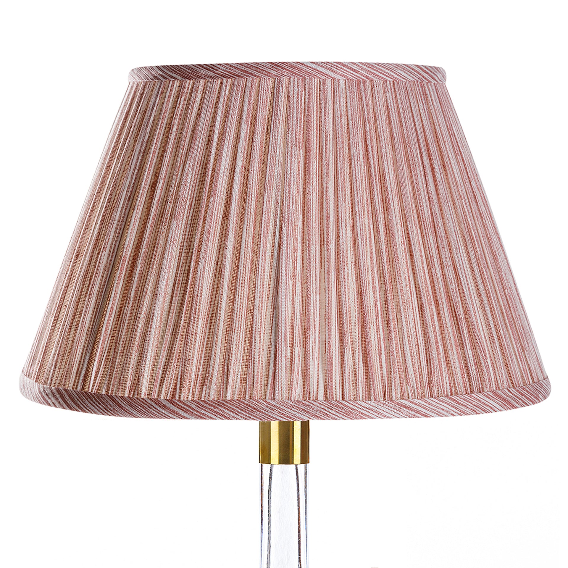 Round Gathered Lampshade in Pink Strié