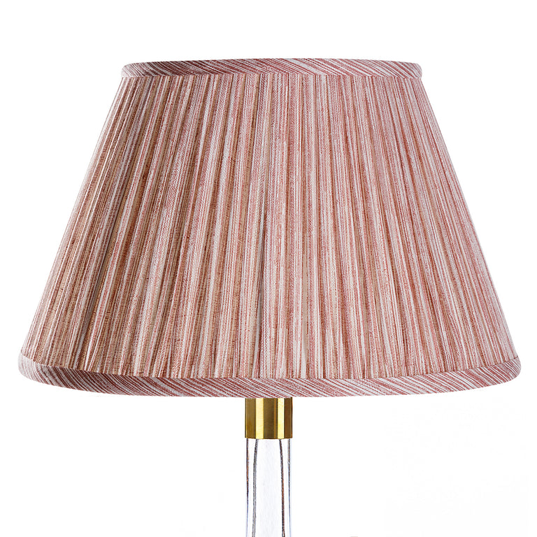 Round Gathered Lampshade in Pink Strié