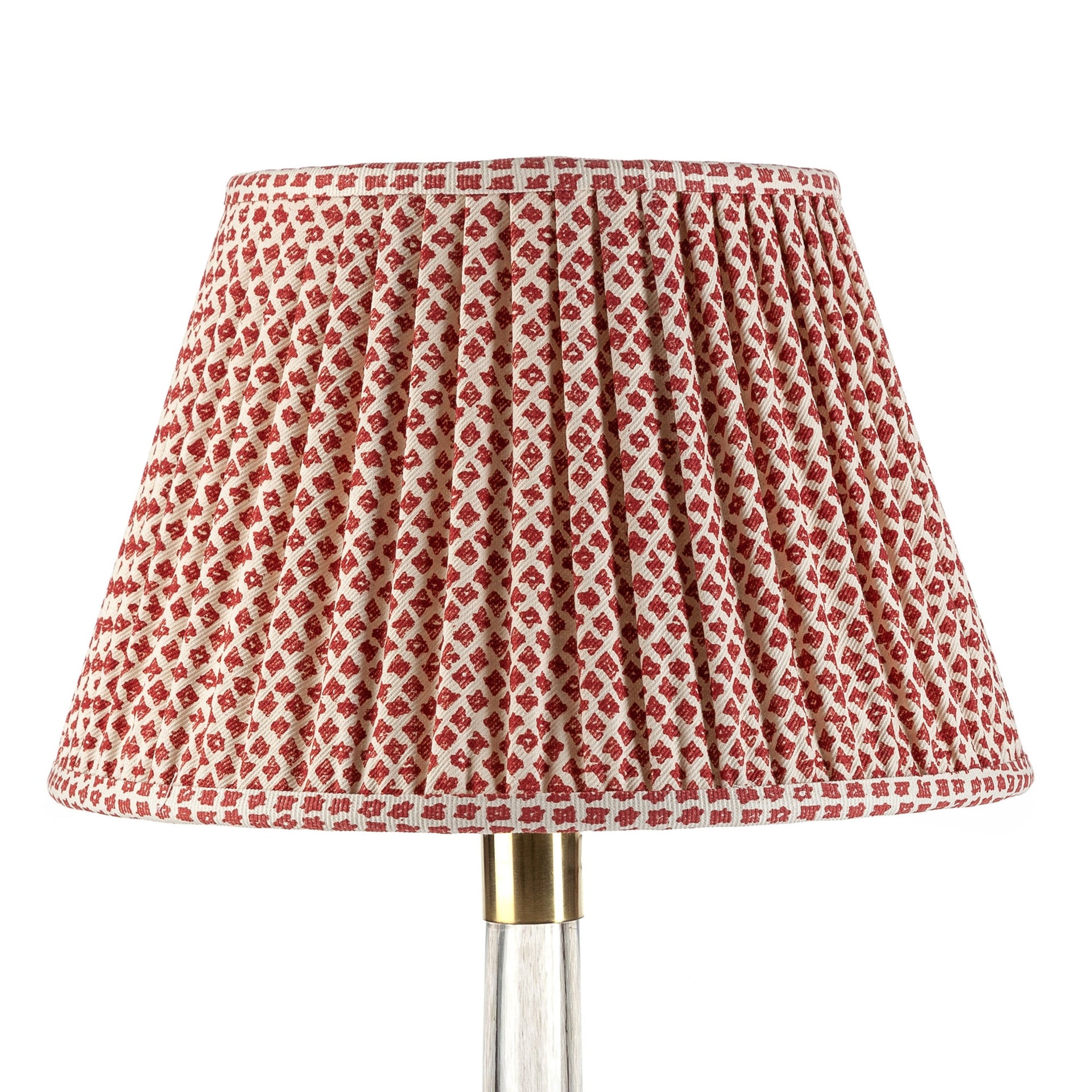 Round Gathered Lampshade in Red Marden
