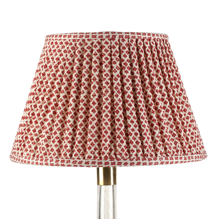 Round Gathered Lampshade in Red Marden