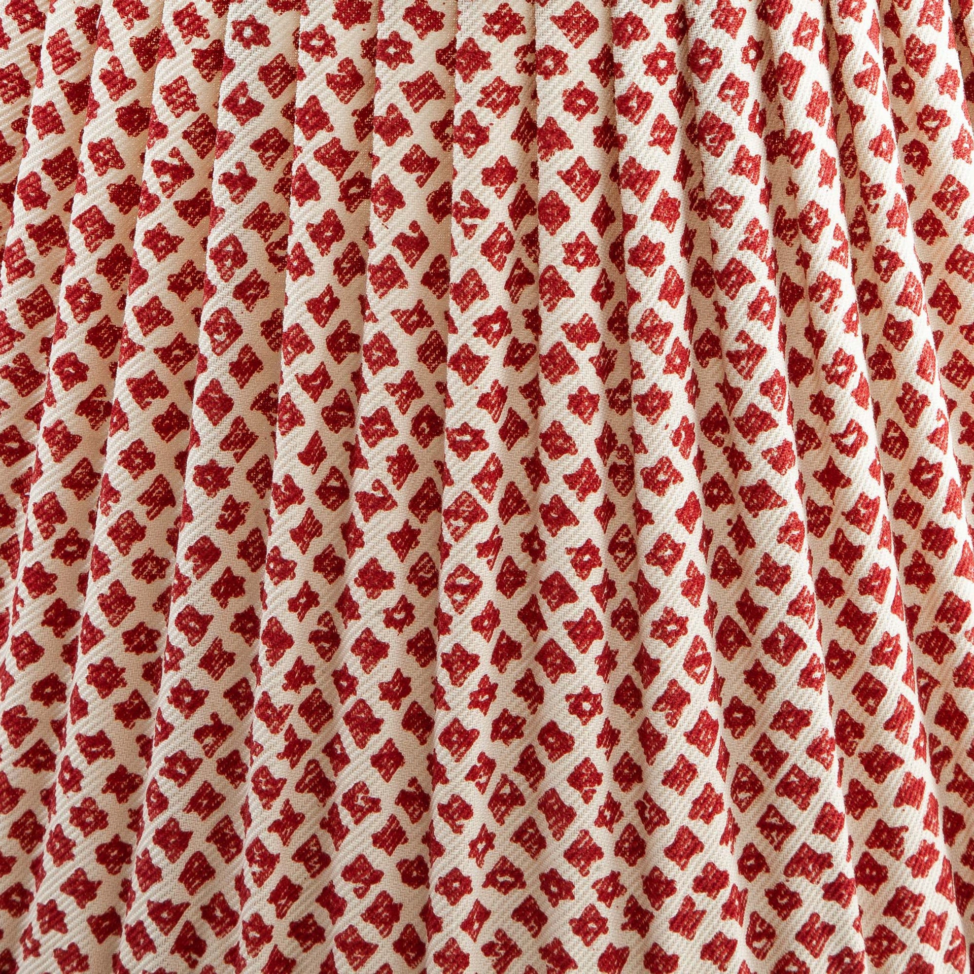 Round Gathered Lampshade in Red Marden