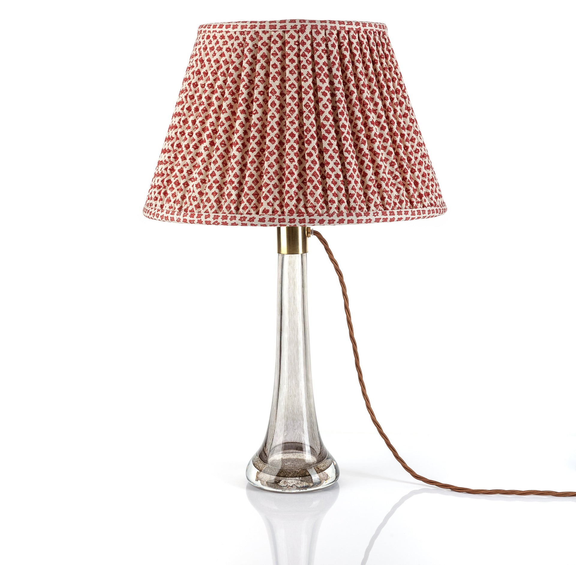 Round Gathered Lampshade in Red Marden