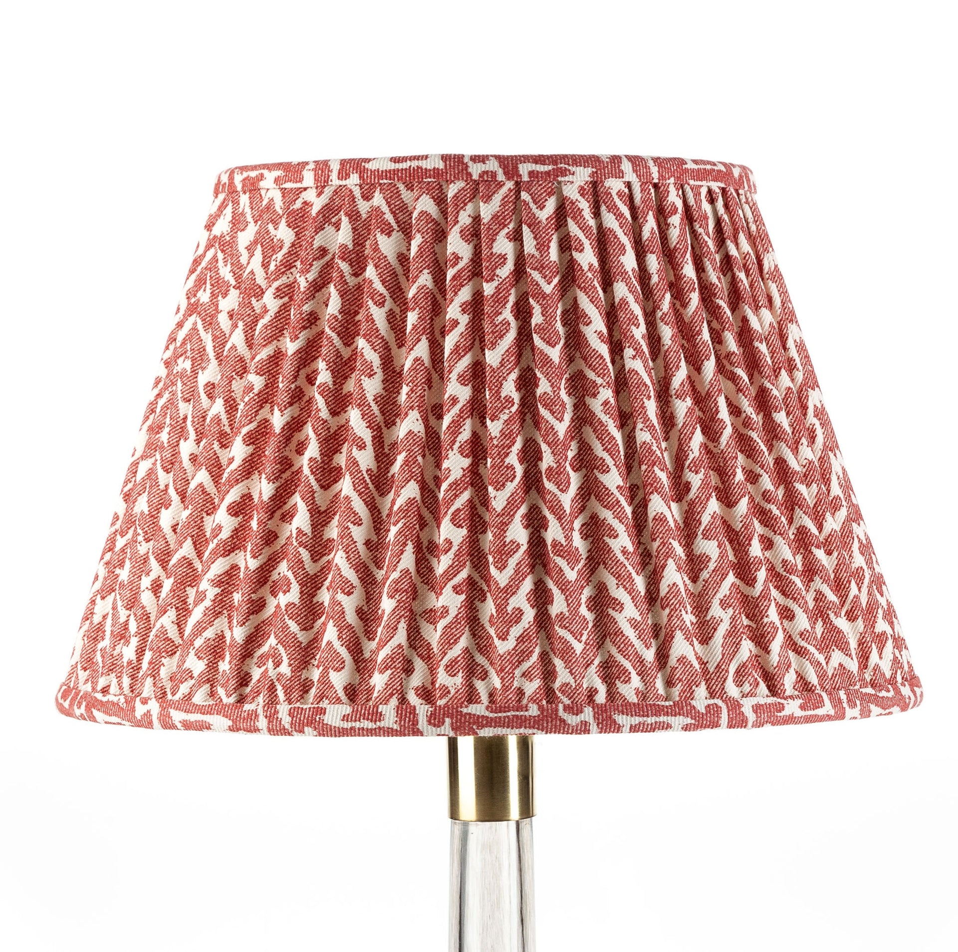 Round Gathered Lampshade in Red Rabanna