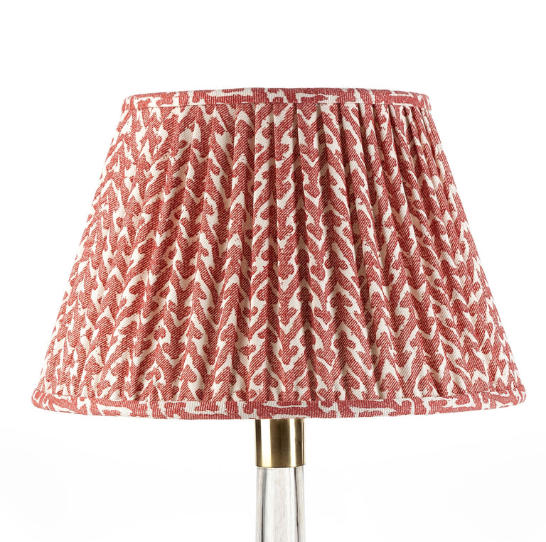 Round Gathered Lampshade in Red Rabanna