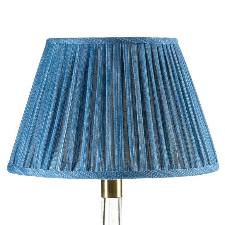 Round Gathered Lampshade in Sacre Bleu