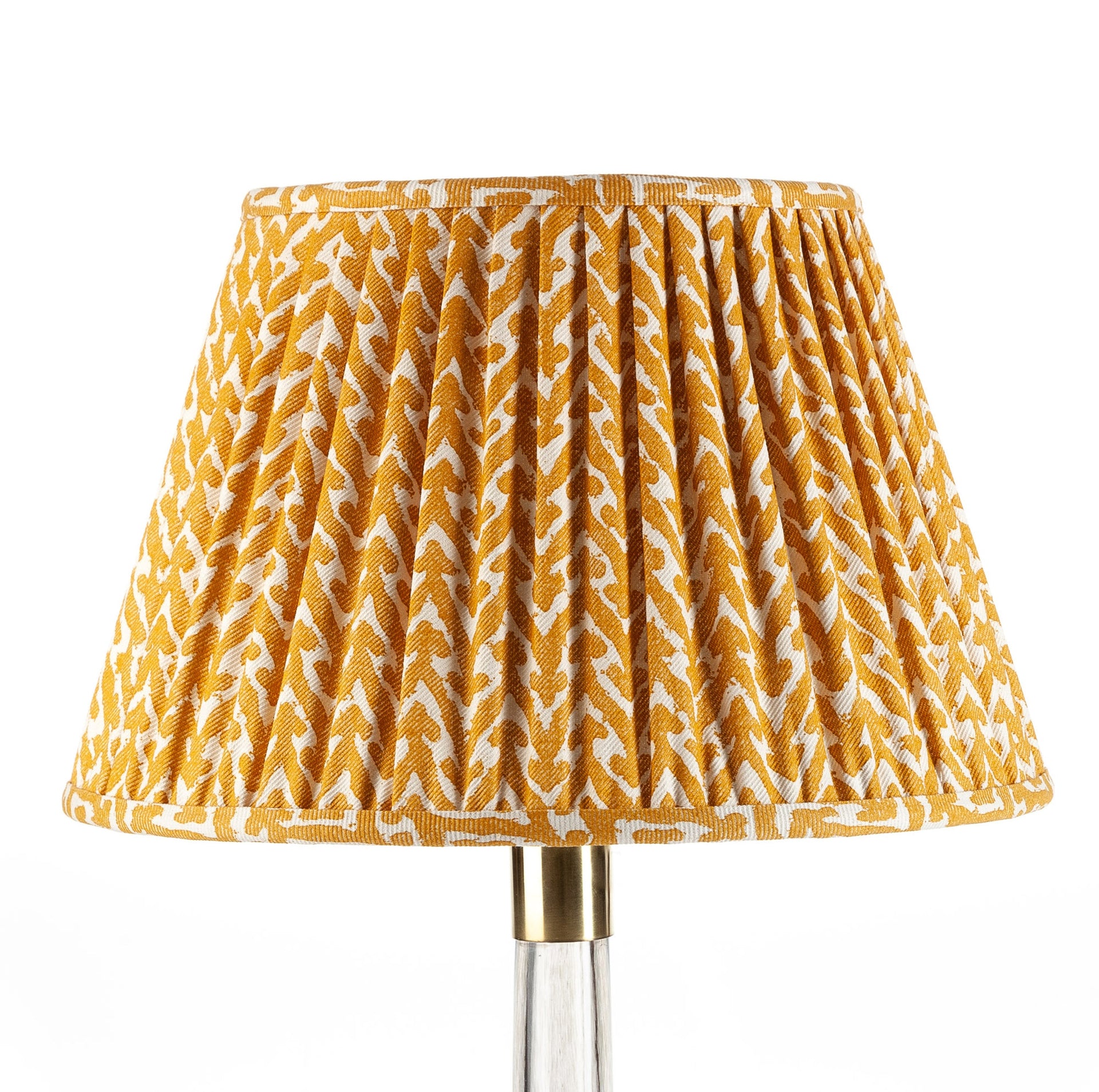 Round Gathered Lampshade in Yellow Rabanna