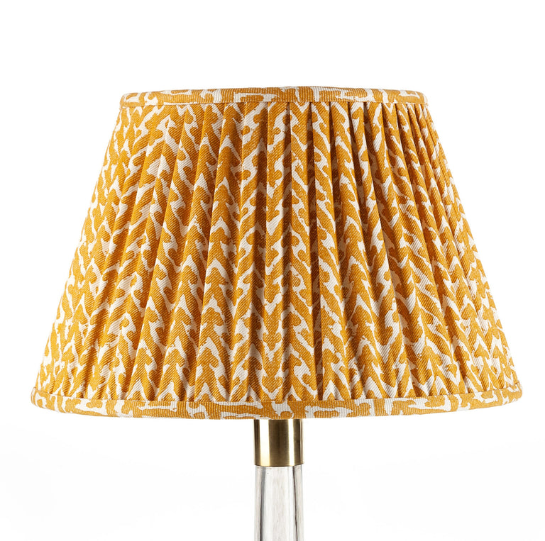 Round Gathered Lampshade in Yellow Rabanna