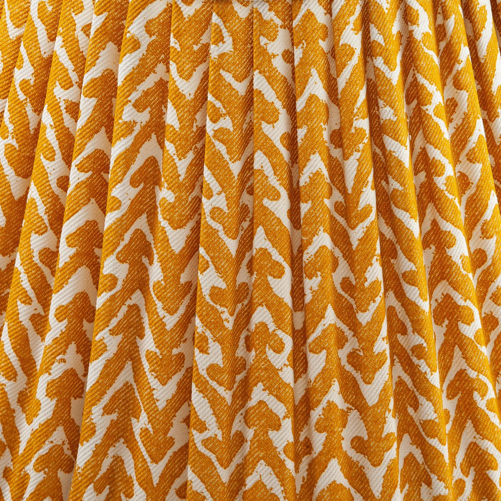 Round Gathered Lampshade in Yellow Rabanna