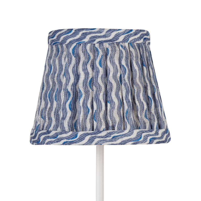 Zafferano Poldina Pro Round Lampshade in Blue Popple