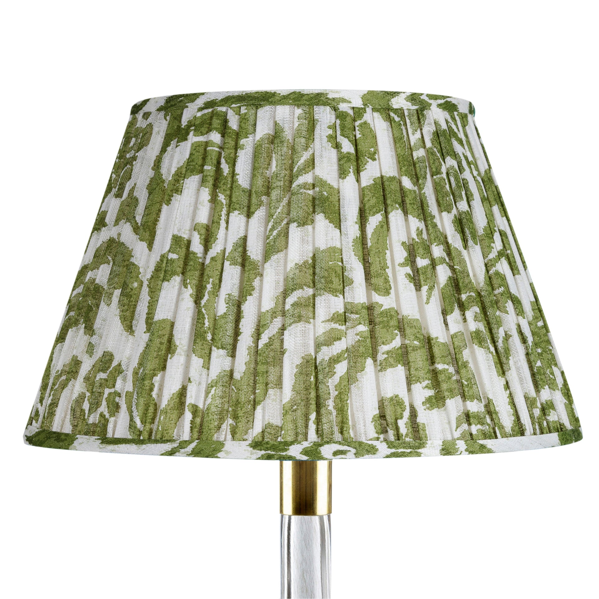 Round Gathered Lampshade in Green Marlborough