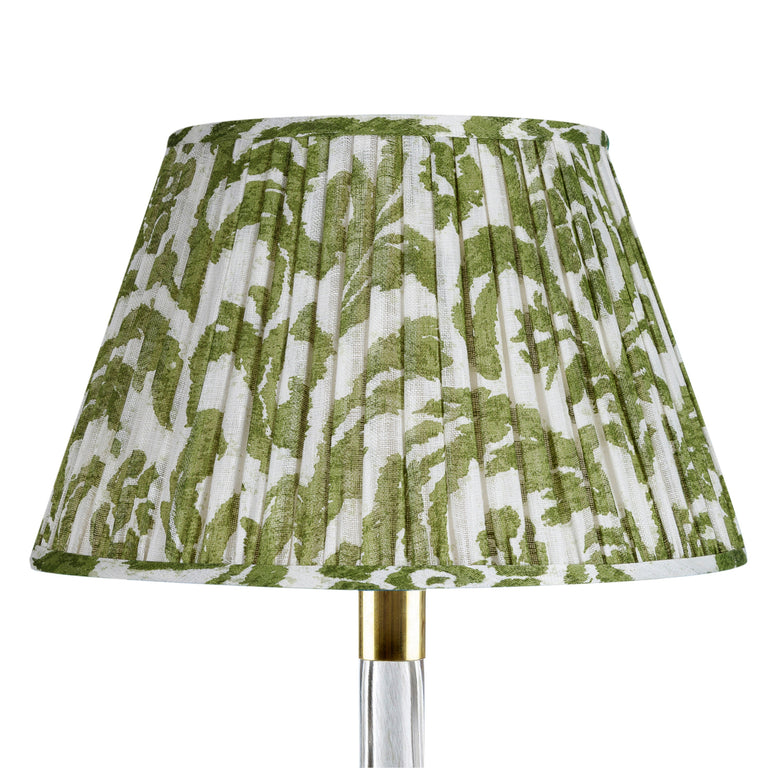 Round Gathered Lampshade in Green Marlborough
