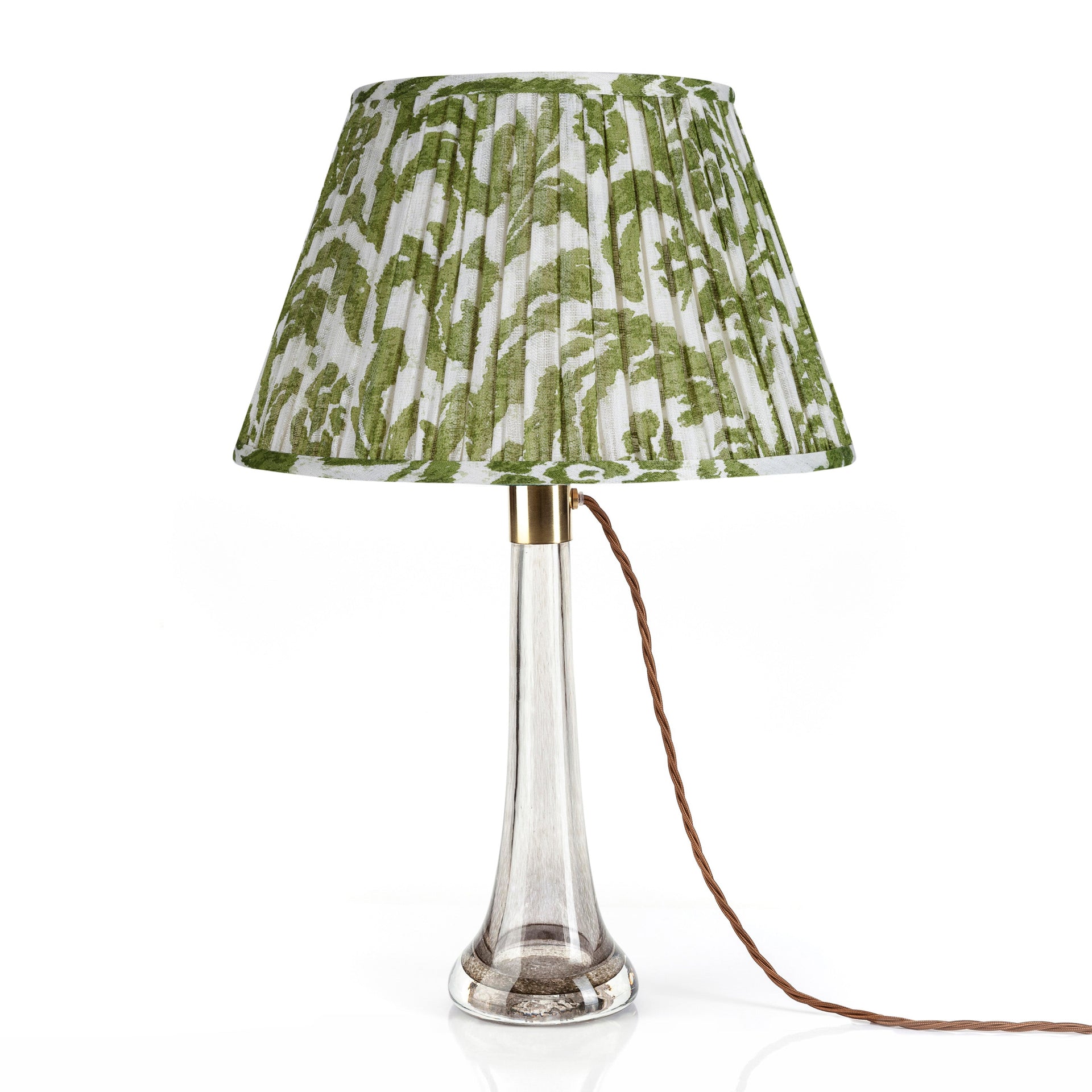 Round Gathered Lampshade in Green Marlborough