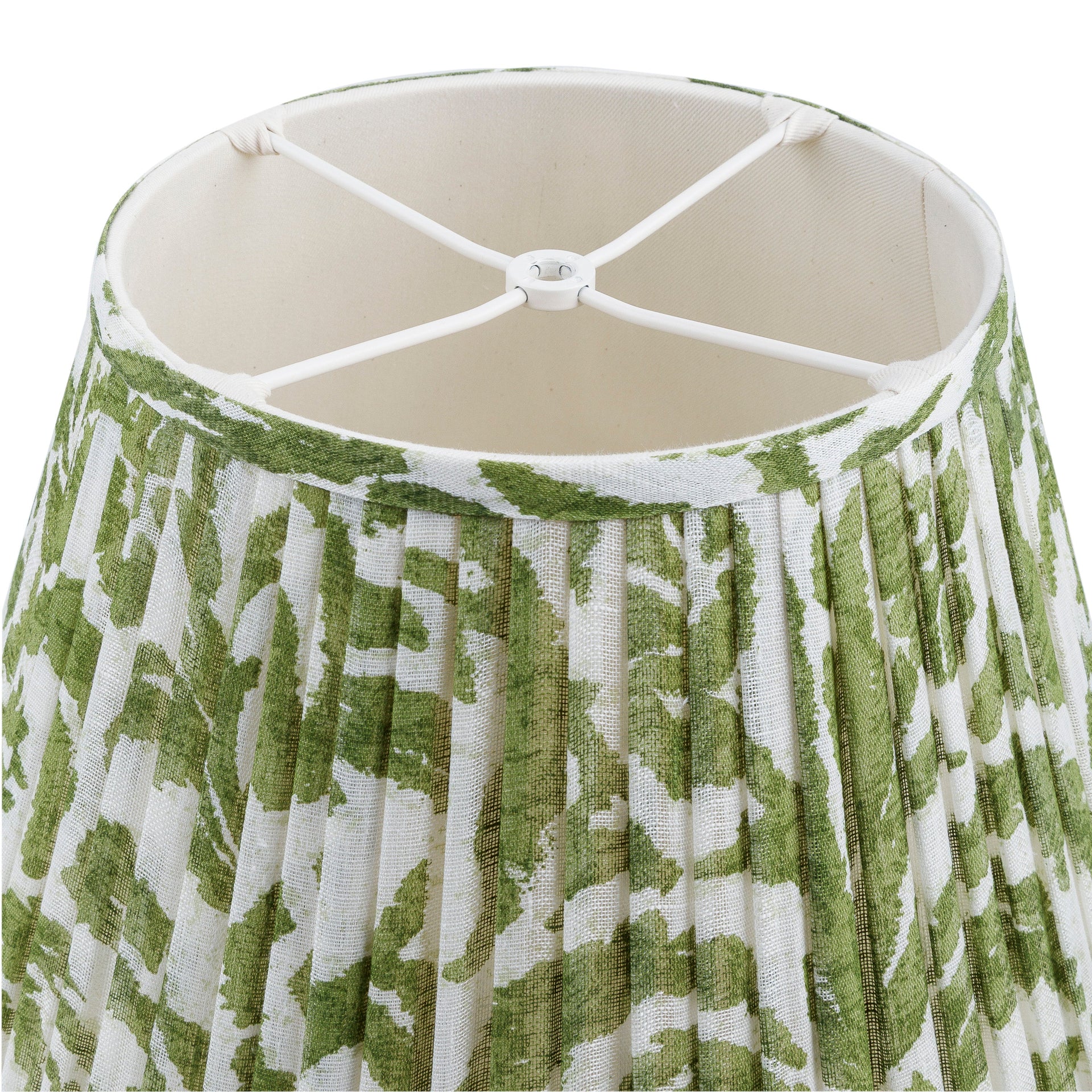 Round Gathered Lampshade in Green Marlborough