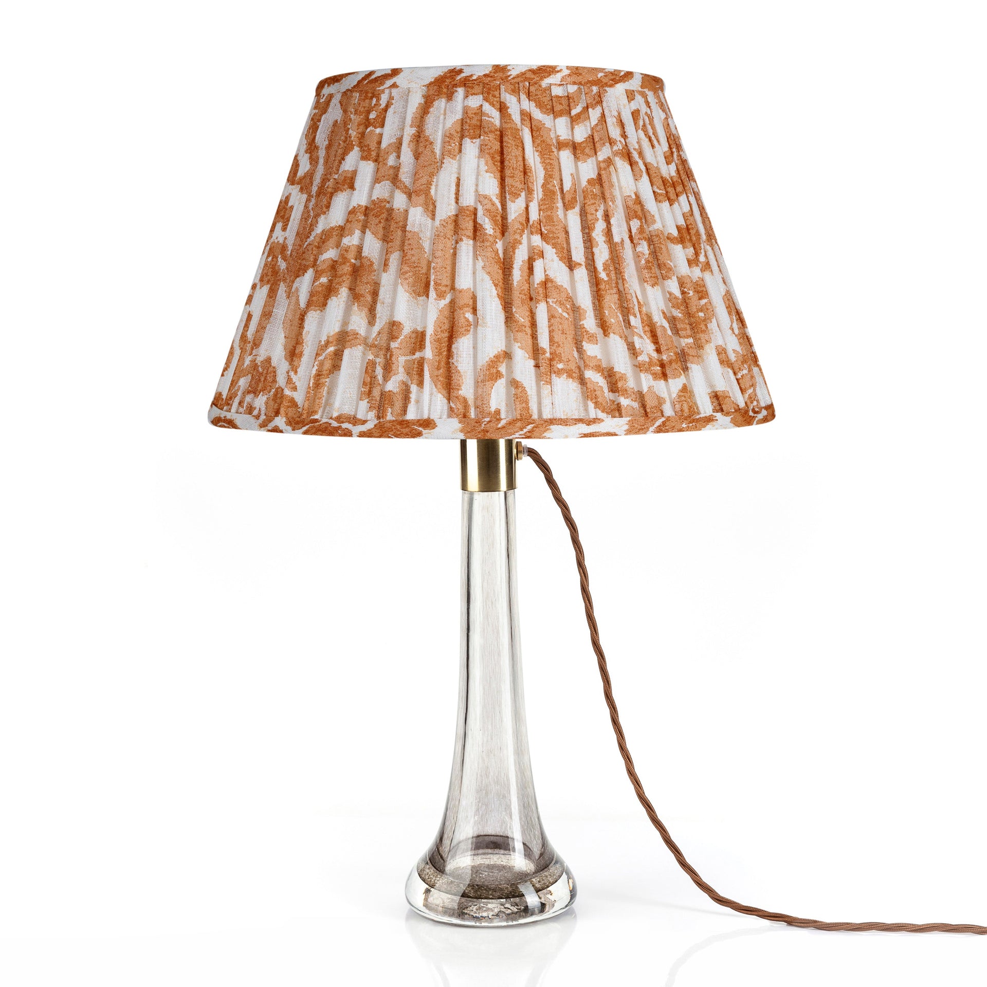 Round Gathered Lampshade in Orange Marlborough