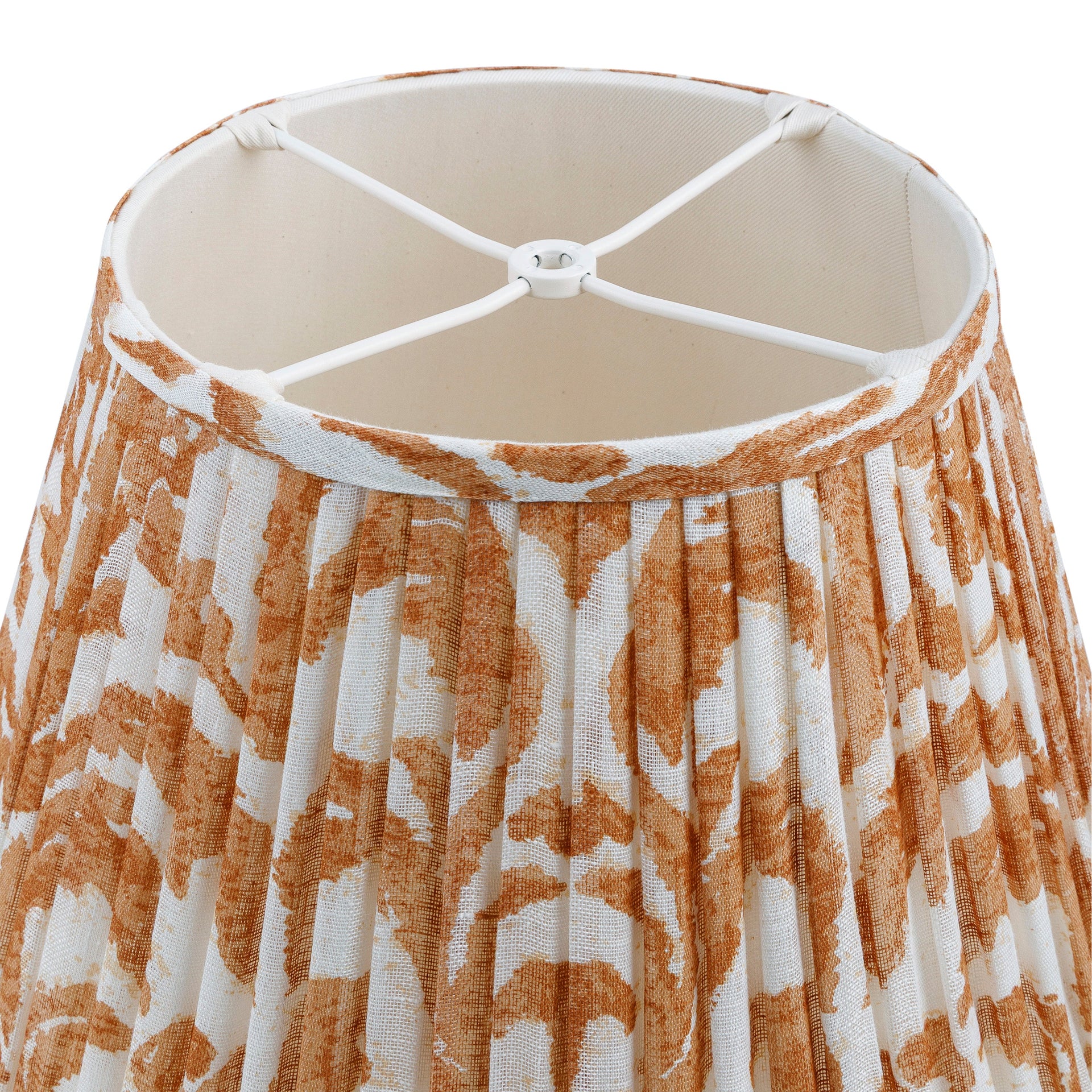 Round Gathered Lampshade in Orange Marlborough