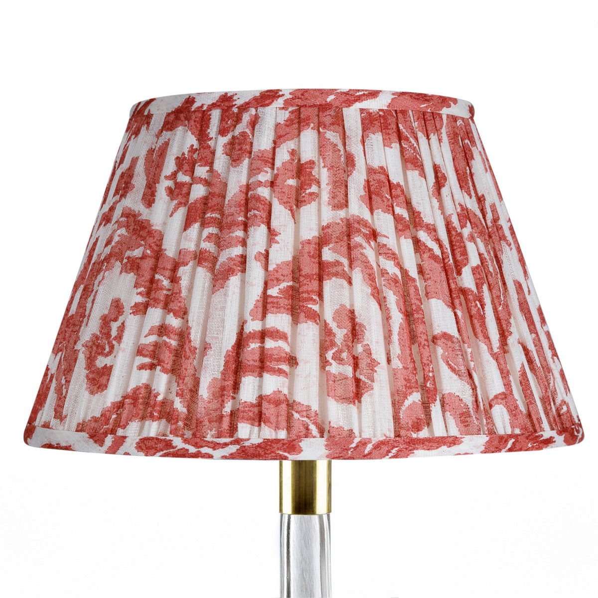 Round Gathered Lampshade in Red Marlborough