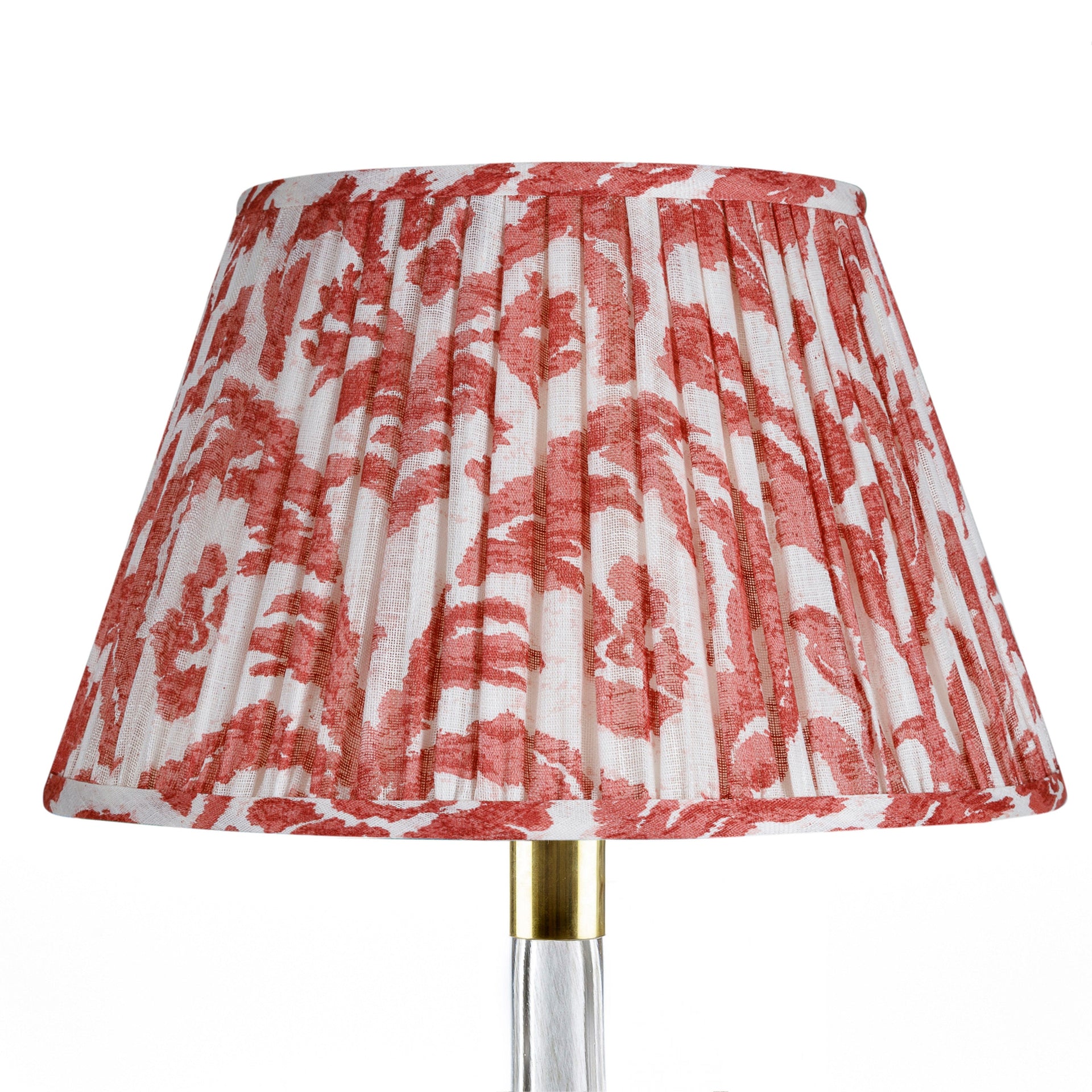 Round Gathered Lampshade in Red Marlborough