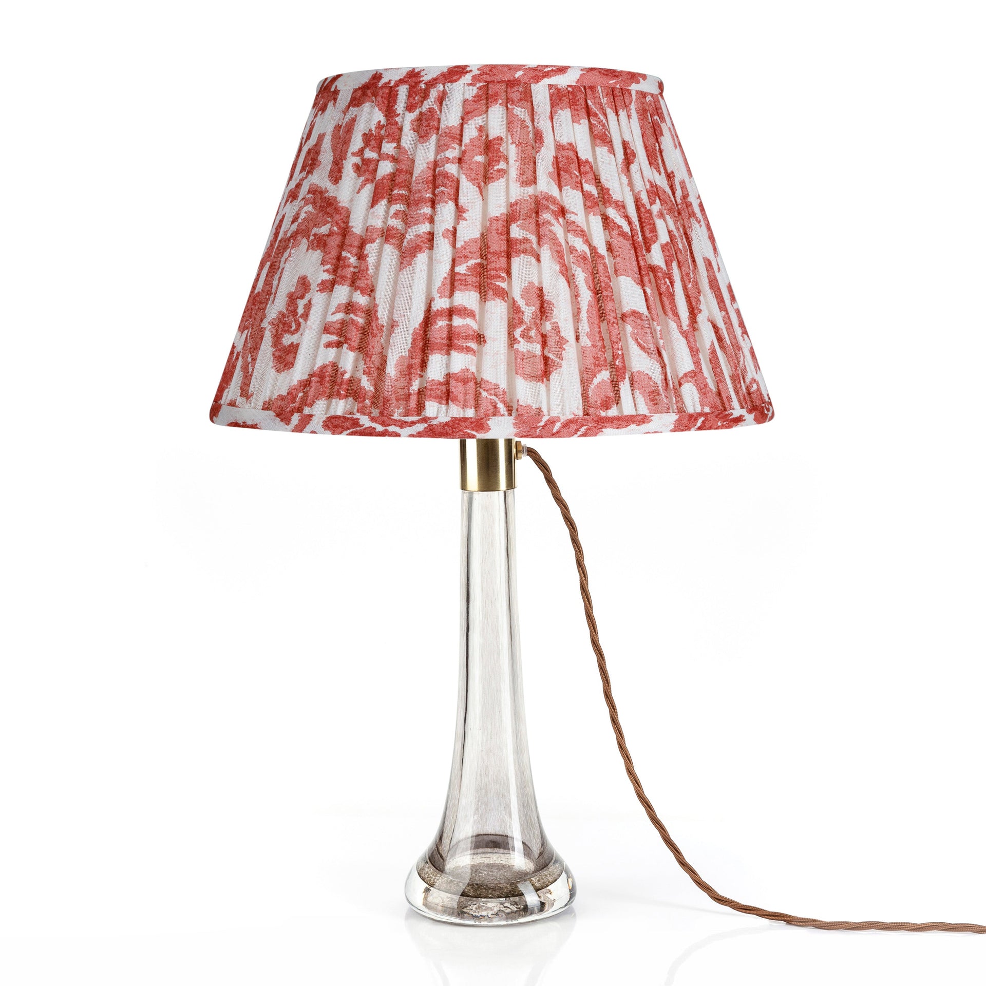 Round Gathered Lampshade in Red Marlborough