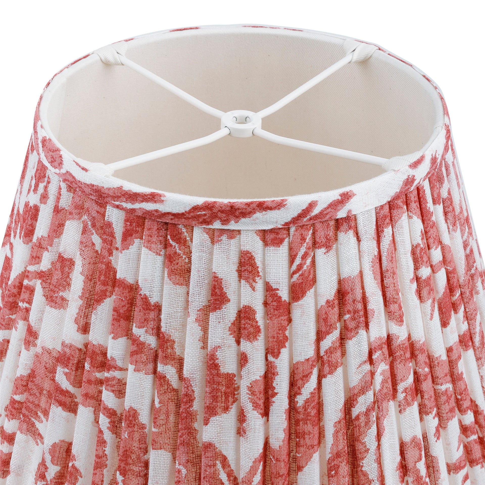 Round Gathered Lampshade in Red Marlborough