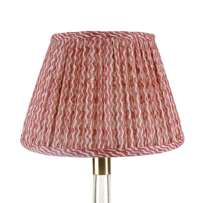 Round Gathered Lampshade in Red Popple