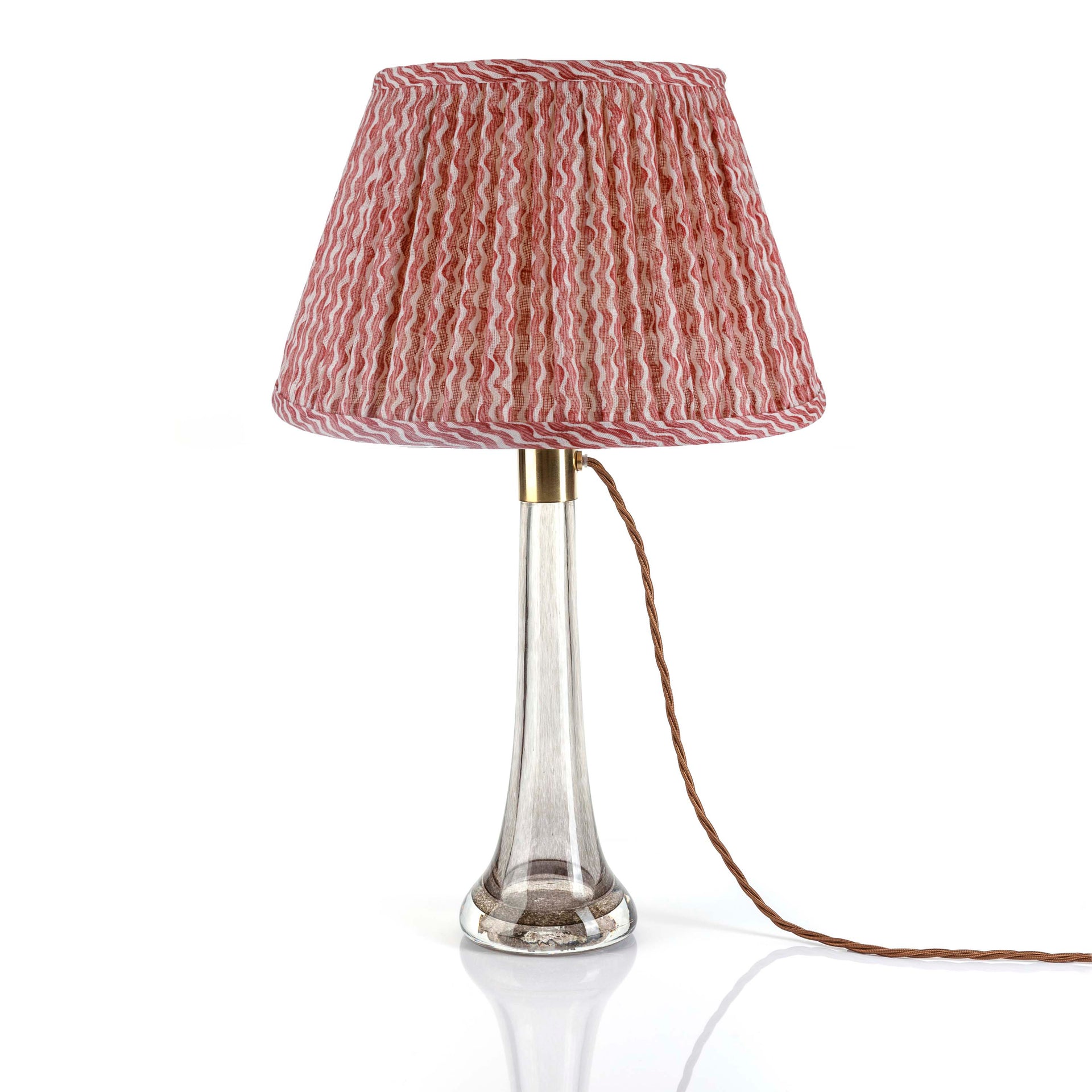 Round Gathered Lampshade in Red Popple