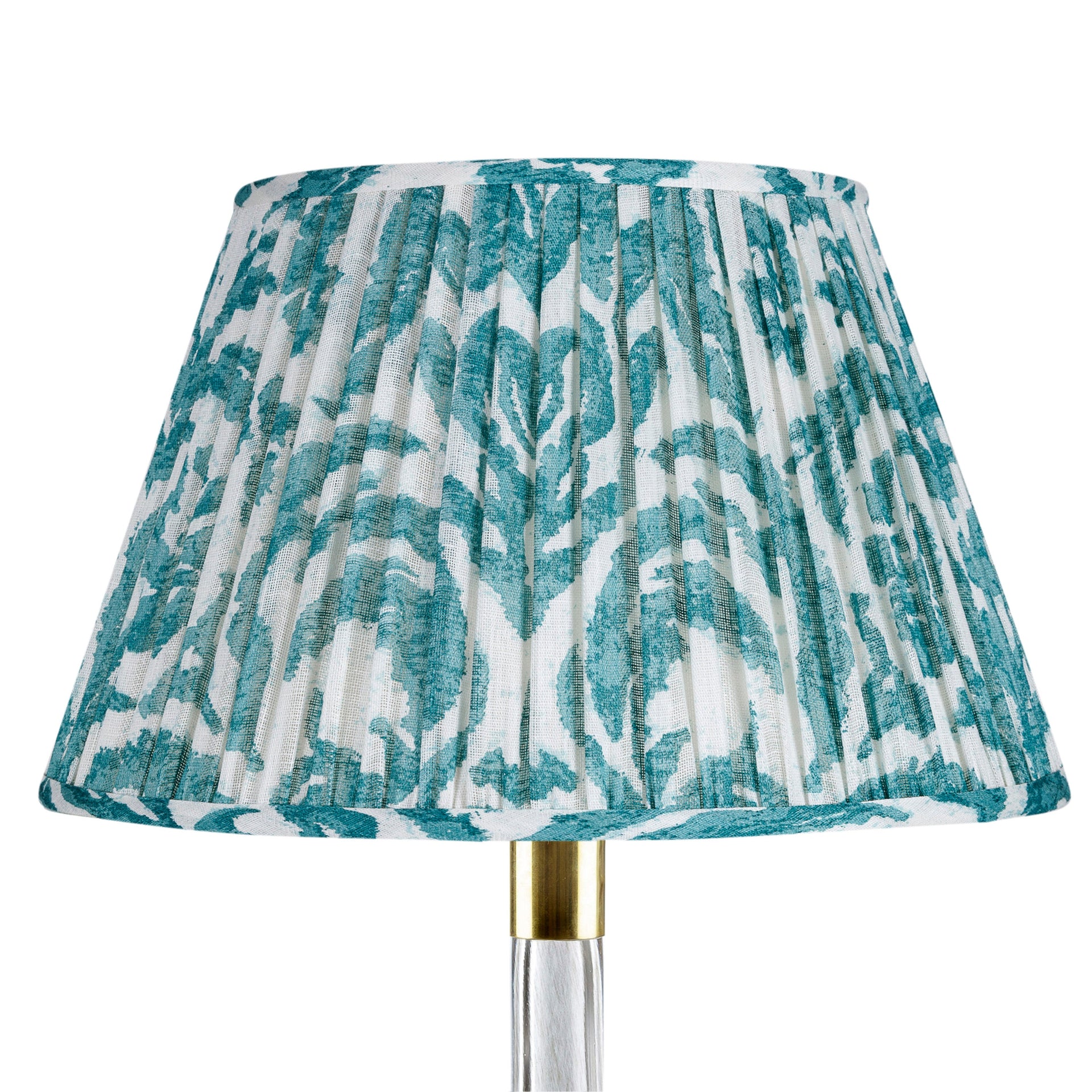 Round Gathered Lampshade in Teal Marlborough