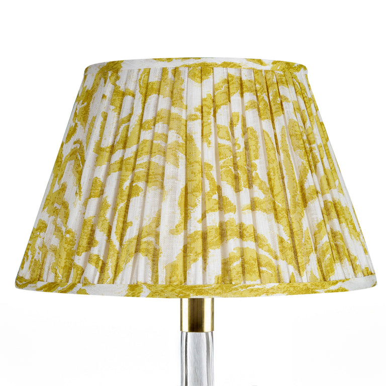 Round Gathered Lampshade in Yellow Marlborough