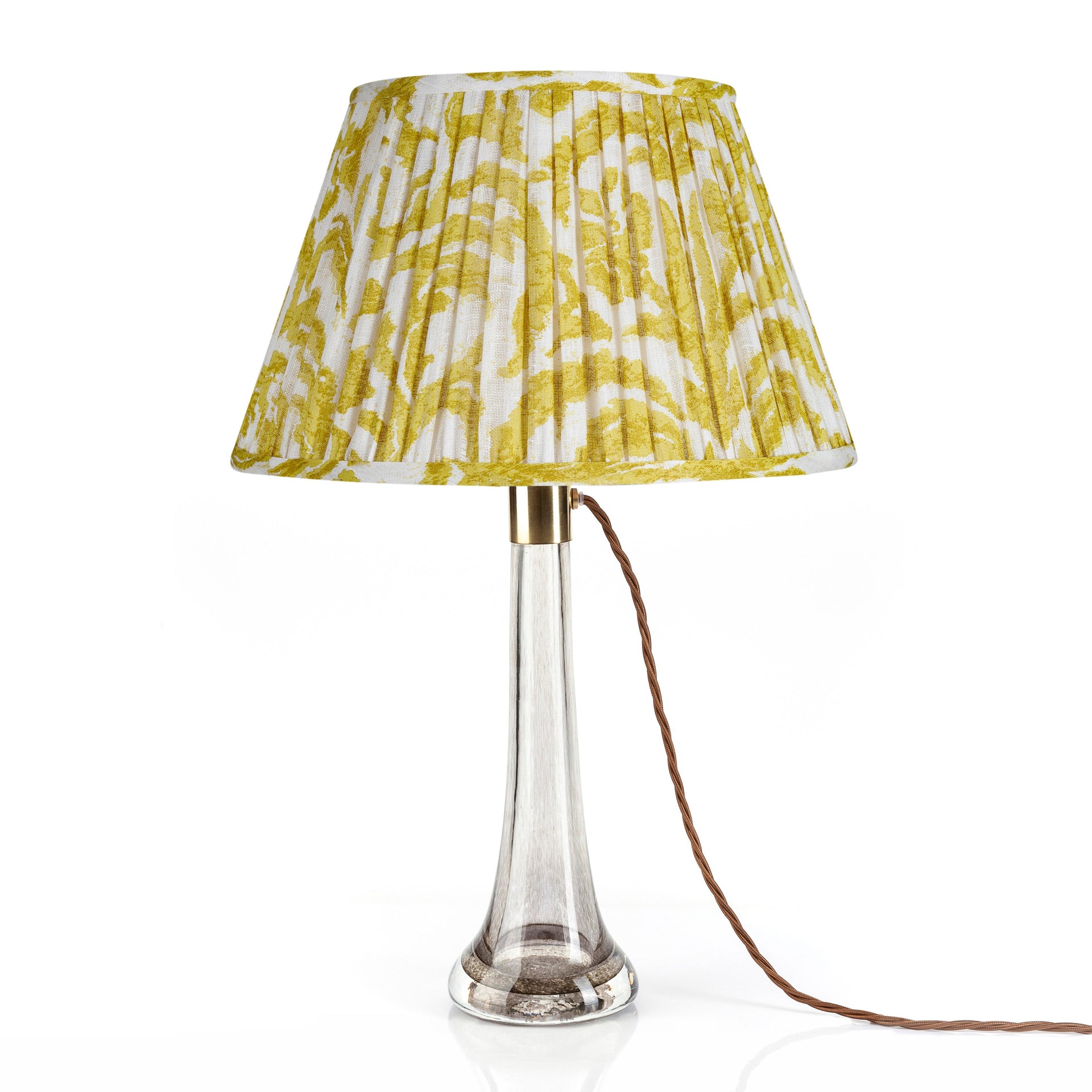 Round Gathered Lampshade in Yellow Marlborough