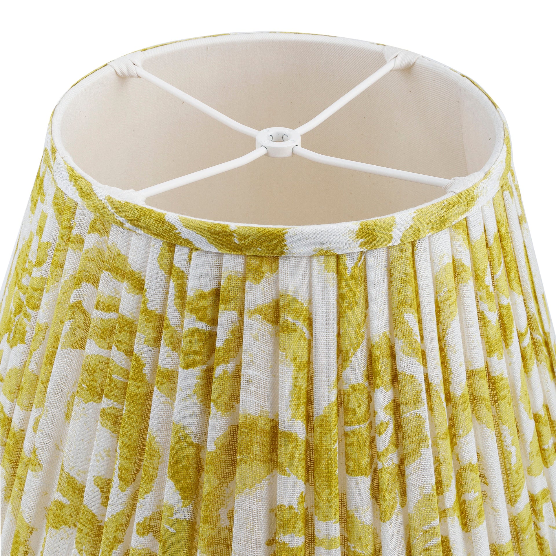Round Gathered Lampshade in Yellow Marlborough