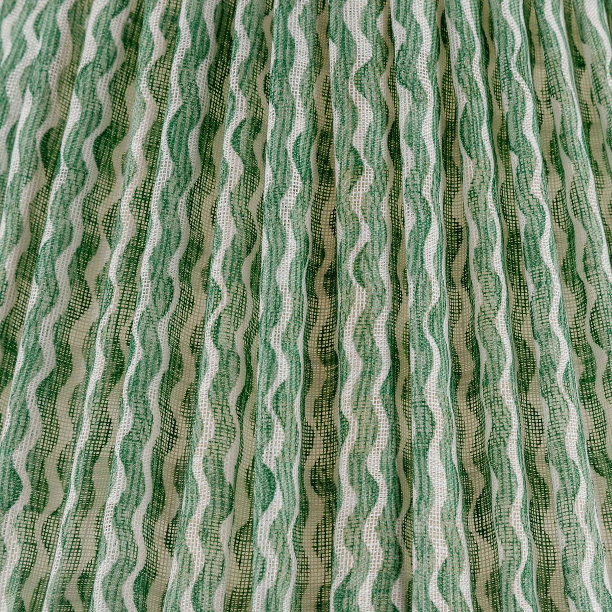 Sheer Linen Fabric Sample in Green Popple