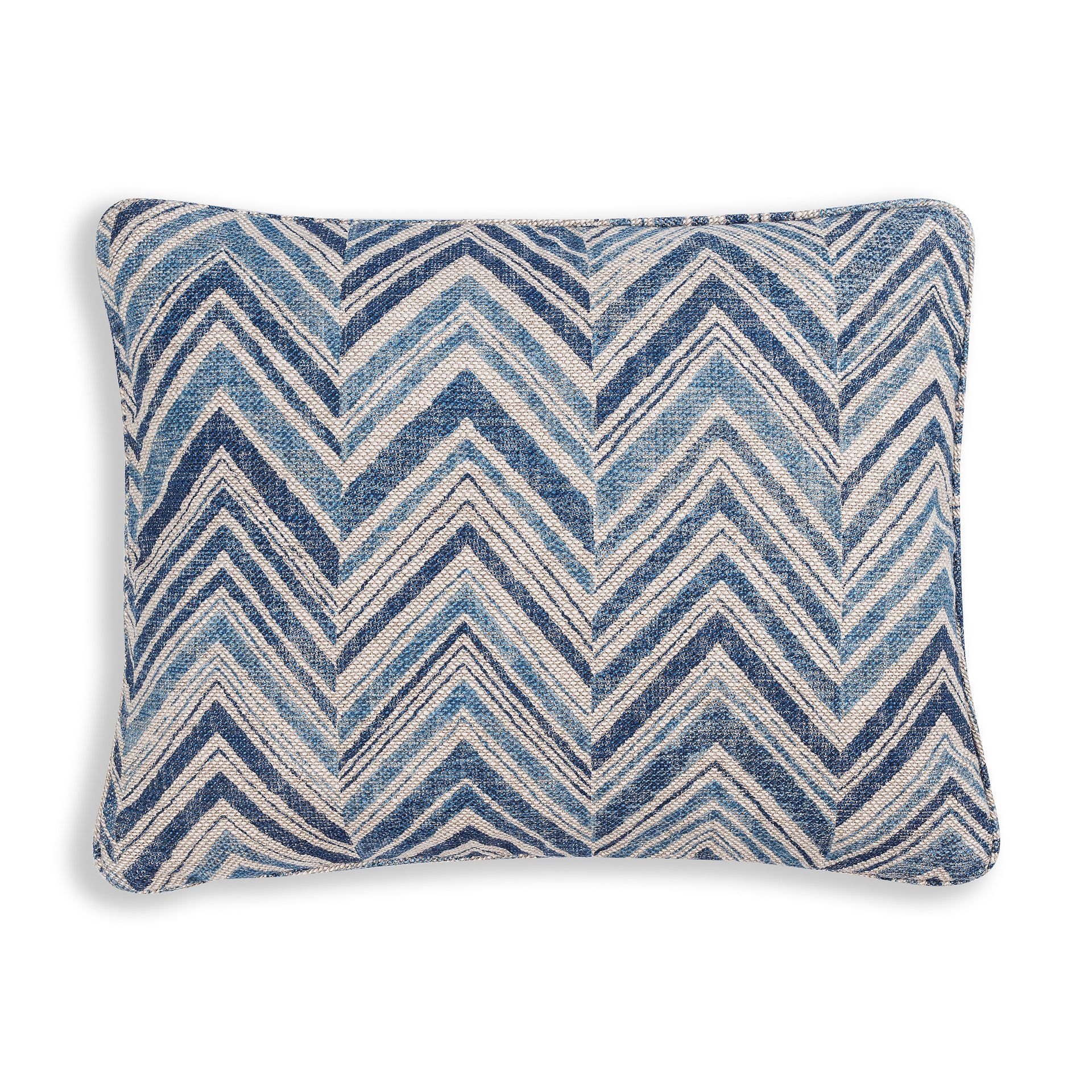 Oblong Cushion in Blue Flame Stitch