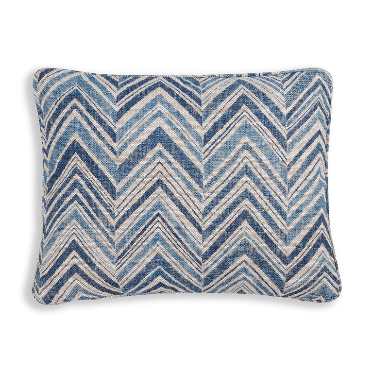 Oblong Cushion in Blue Flame Stitch
