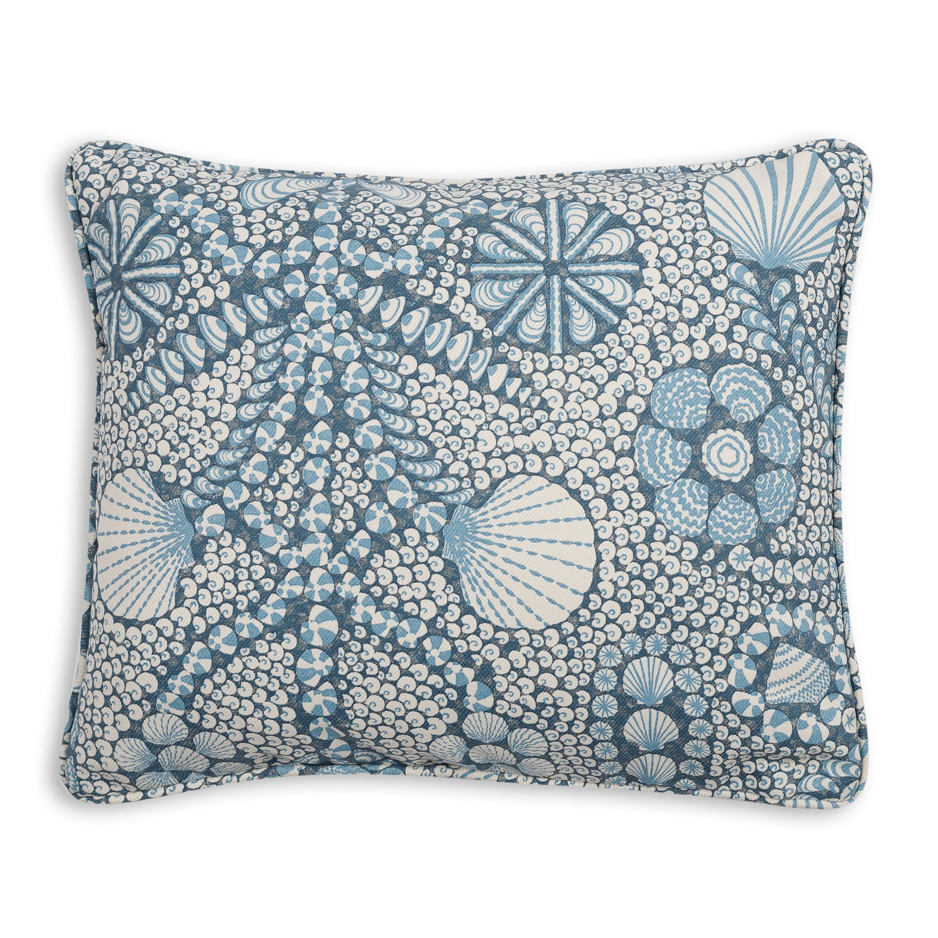 Oblong Outdoor Cushion in Blue Shell Grotto