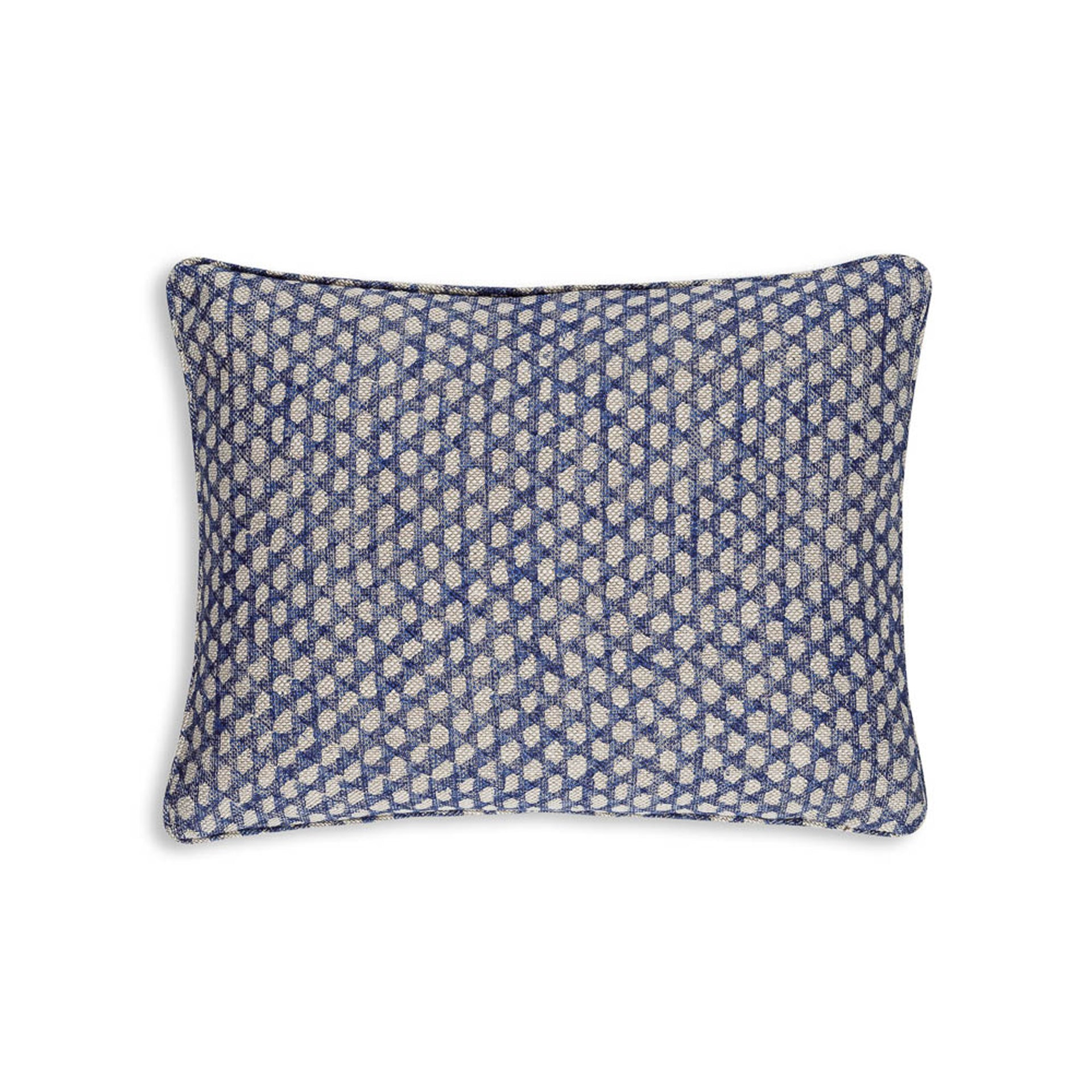 Oblong Cushion in Blue Wicker