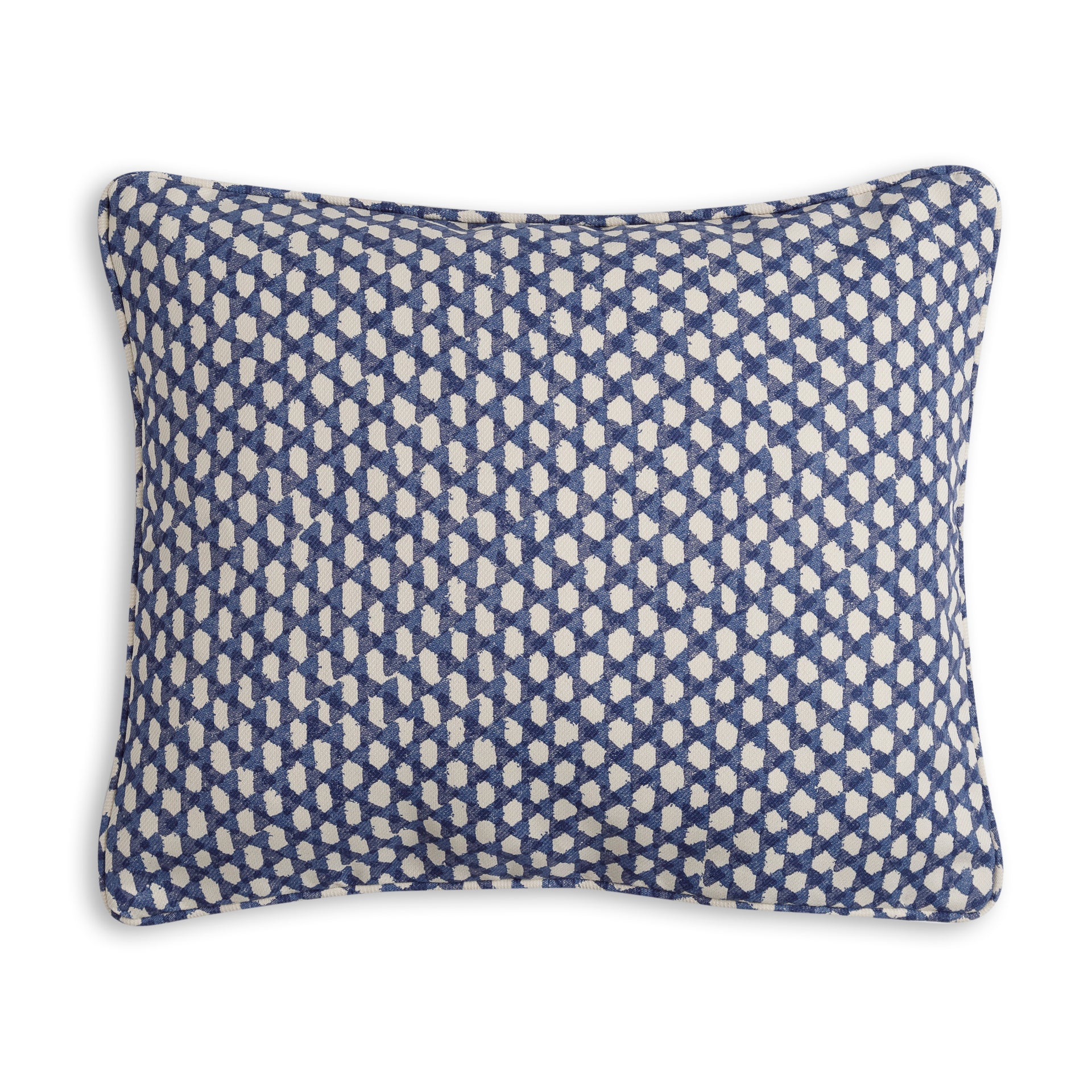 Oblong Outdoor Cushion in Blue Wicker