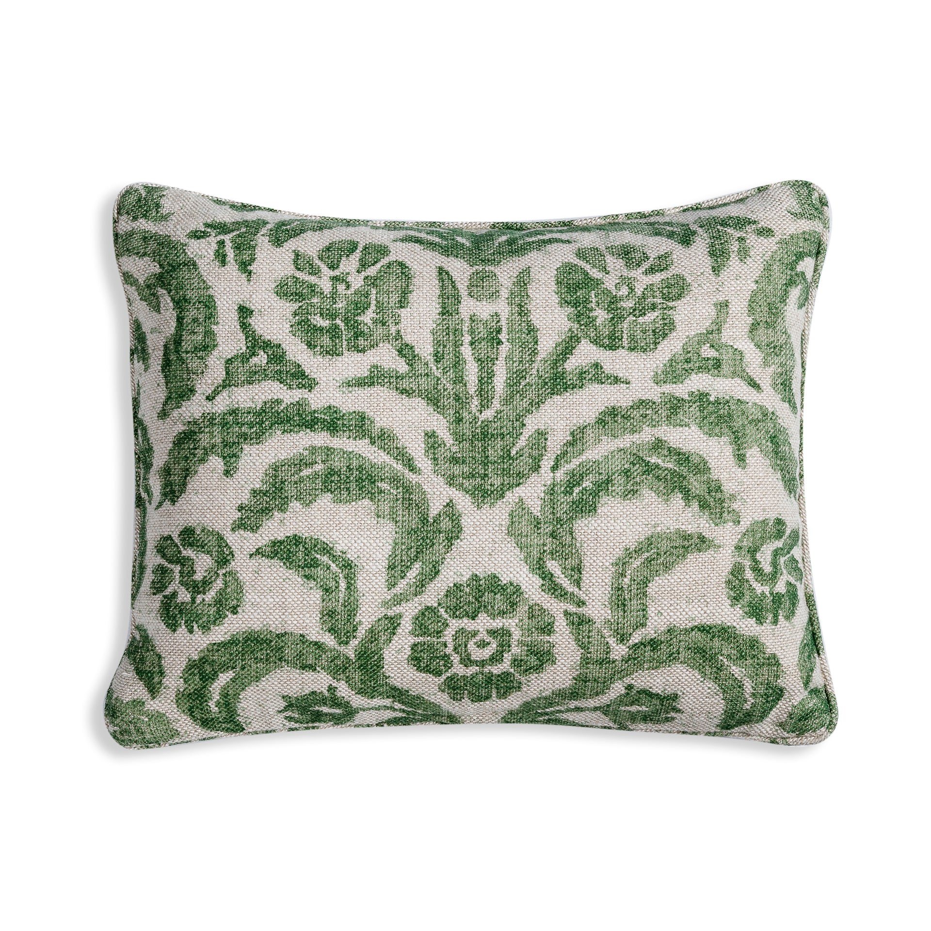 Oblong Cushion in Green Marlborough