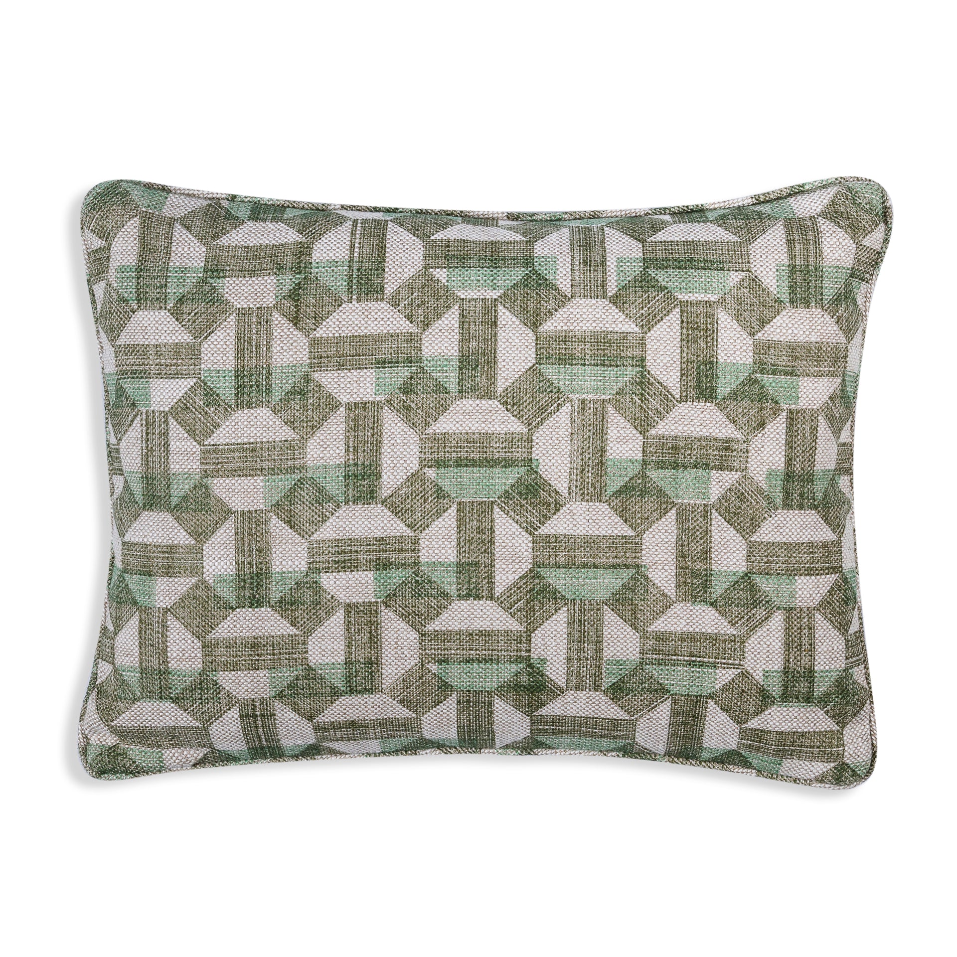 Oblong Cushion in Green Salina