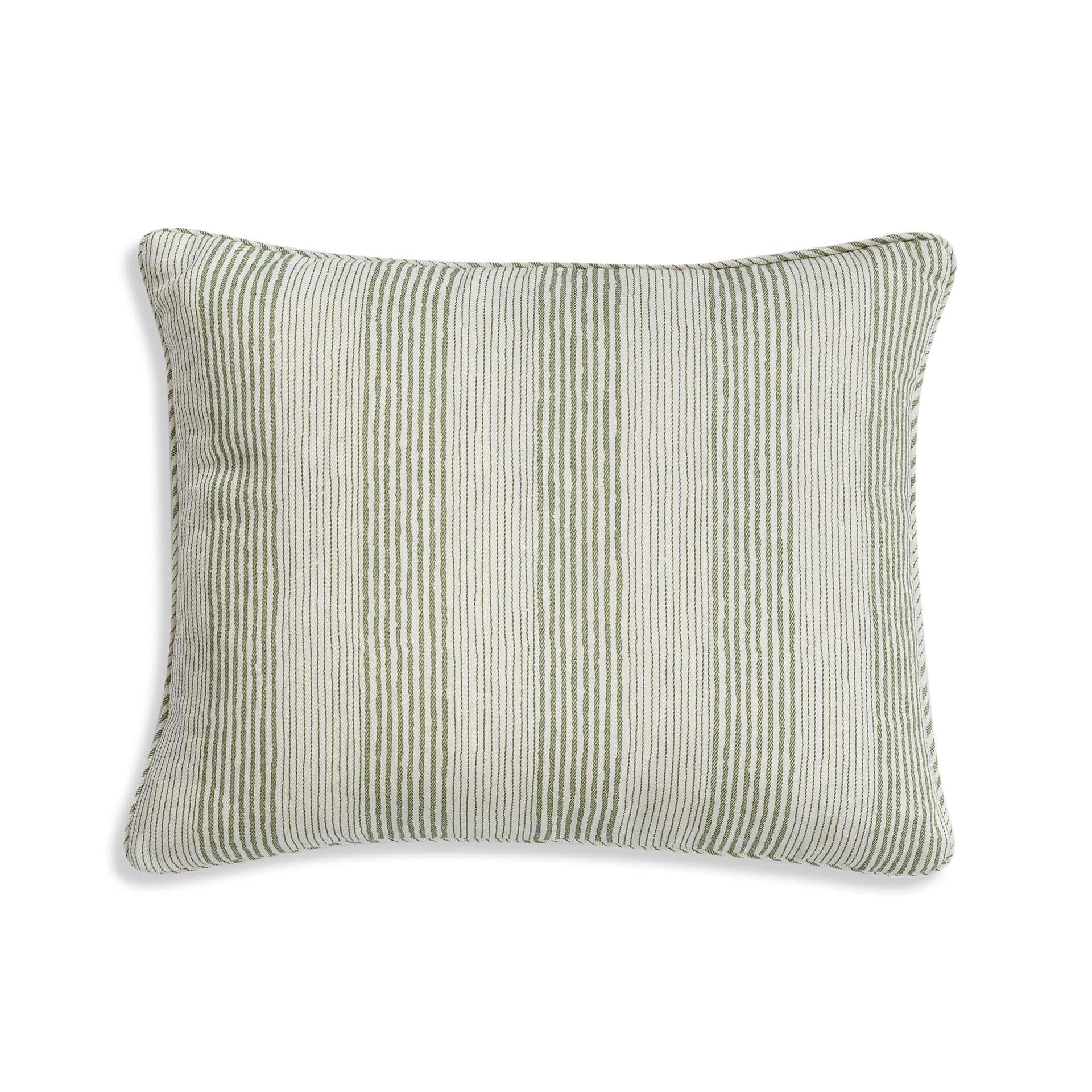 Oblong Cushion in Green Ticking
