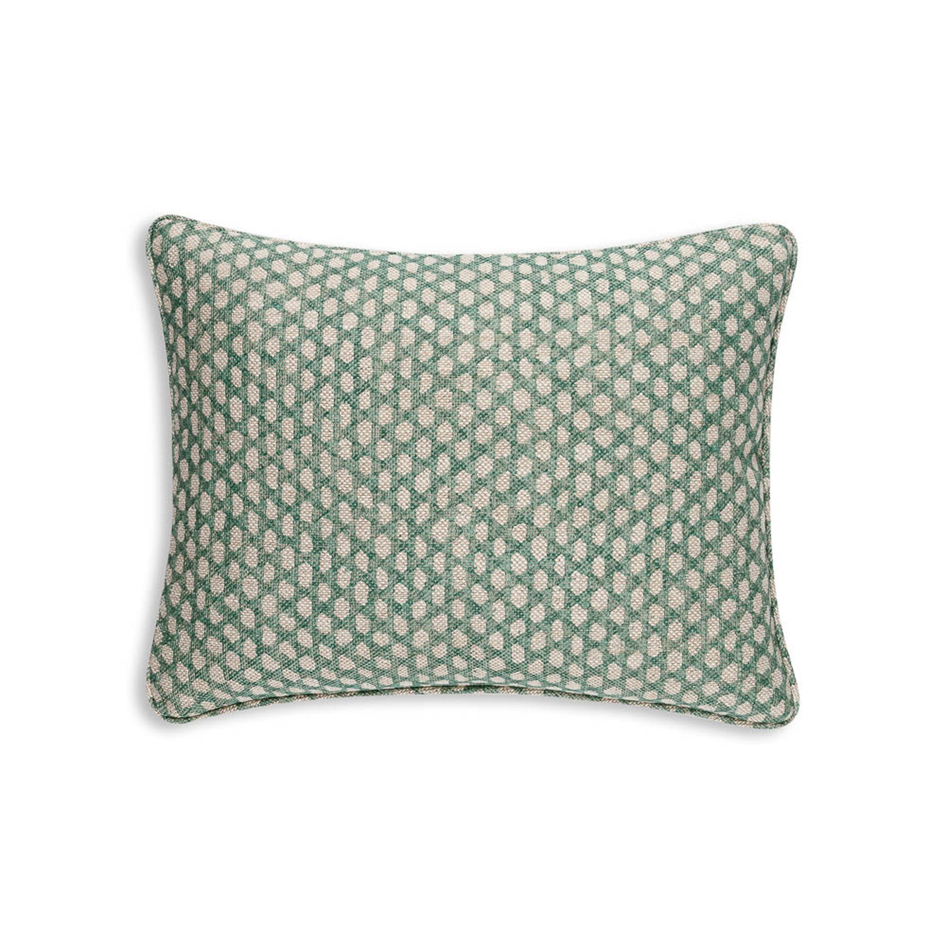 Oblong Cushion in Green Wicker
