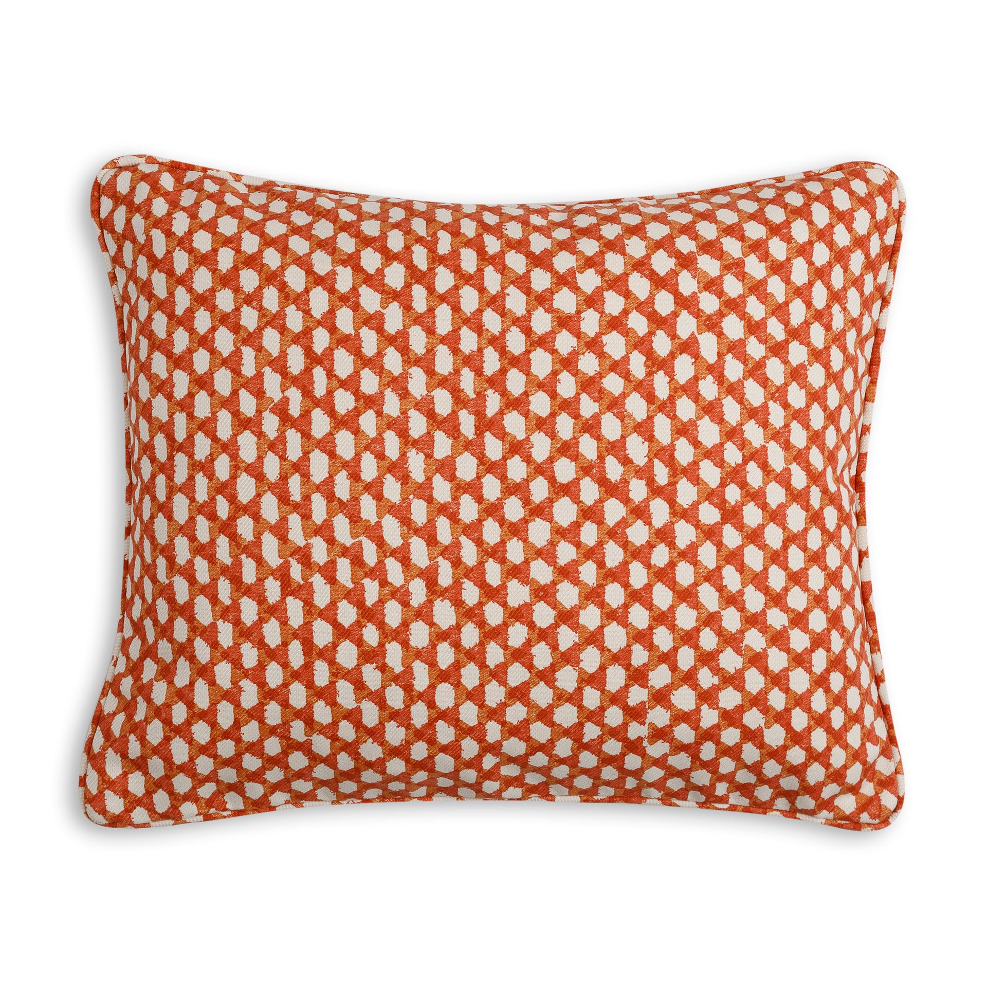 Oblong Outdoor Cushion in Orange Wicker