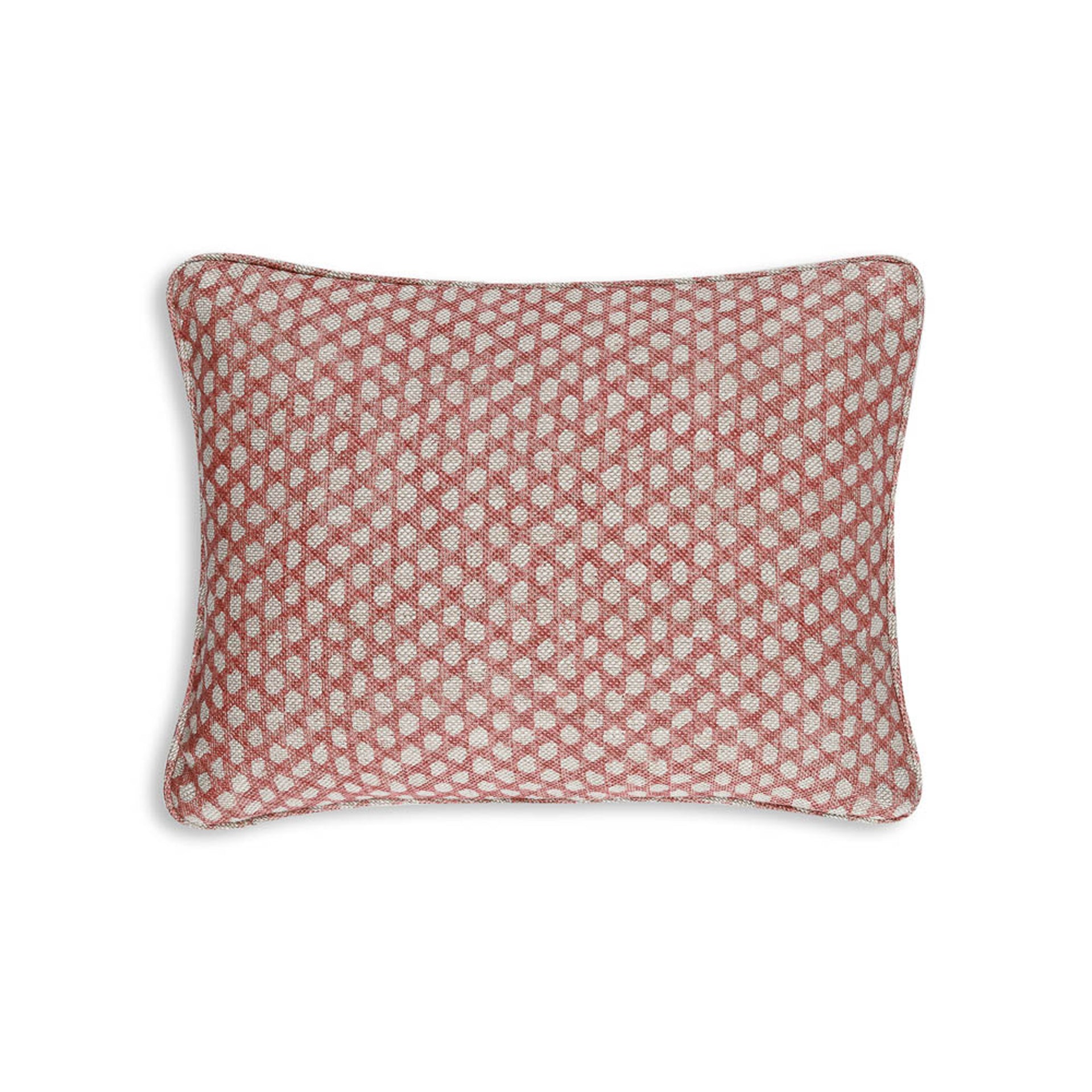 Oblong Cushion in Pink Wicker