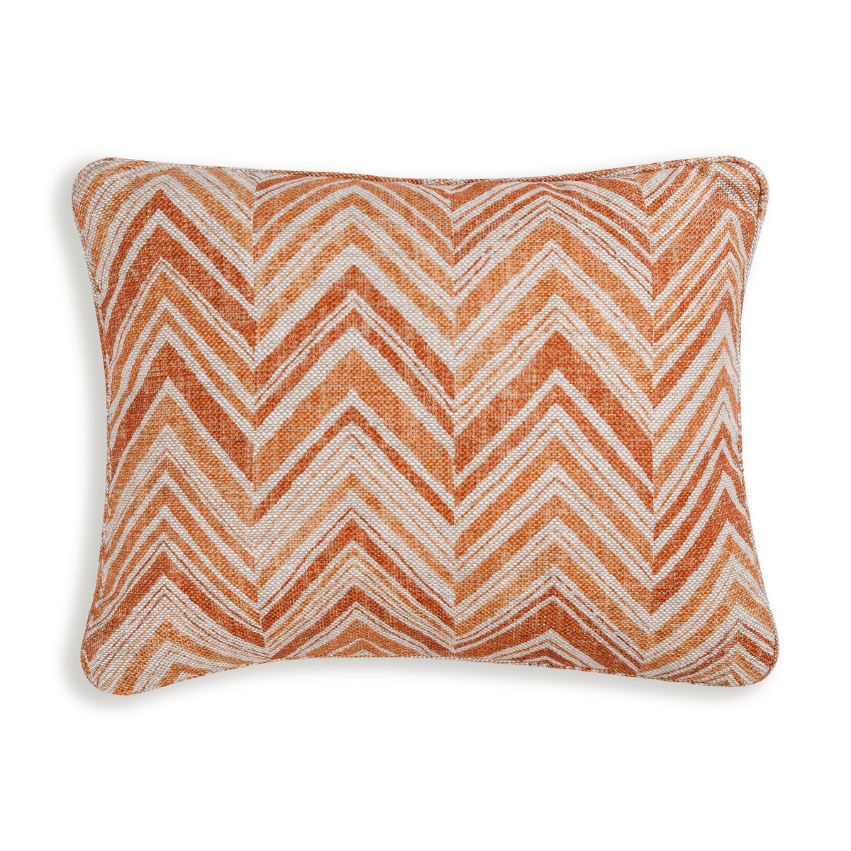 Oblong Cushion in Orange Flame Stitch