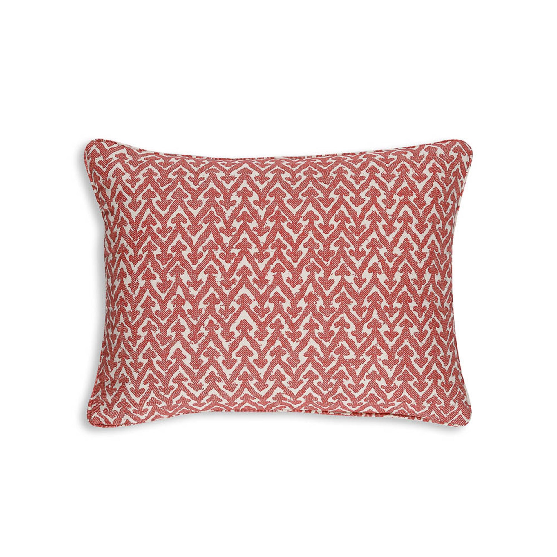 Oblong Cushion in Red Rabanna