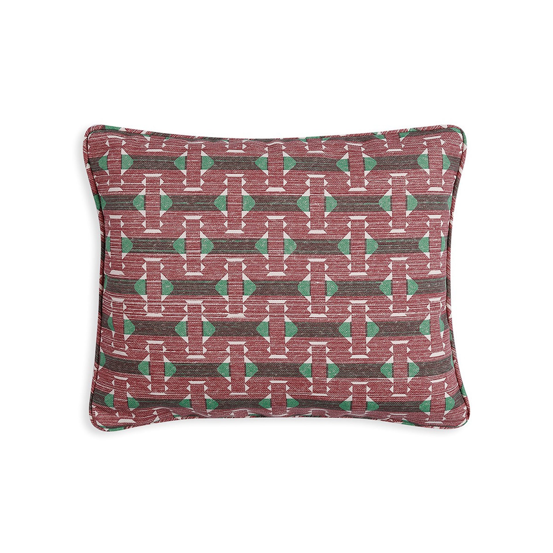 Oblong Outdoor Cushion in Red Sicily