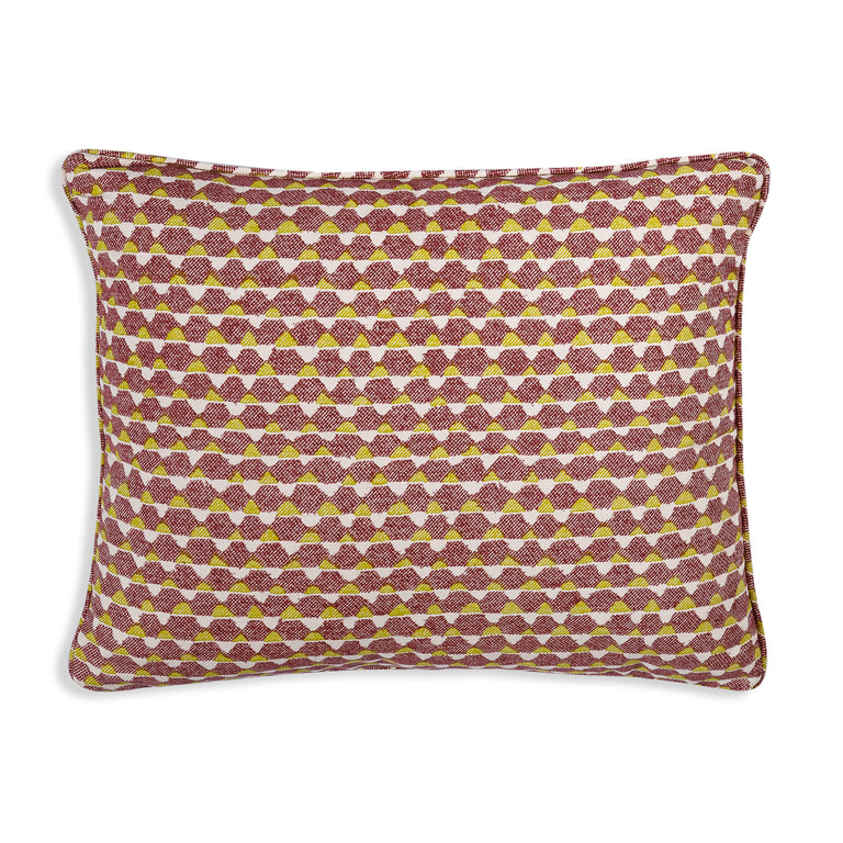 Oblong Cushion in Purple and Yellow Tara
