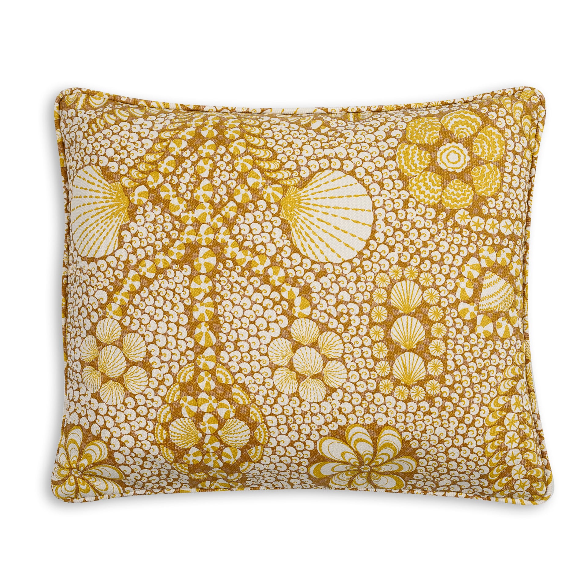 Oblong Outdoor Cushion in Yellow Shell Grotto