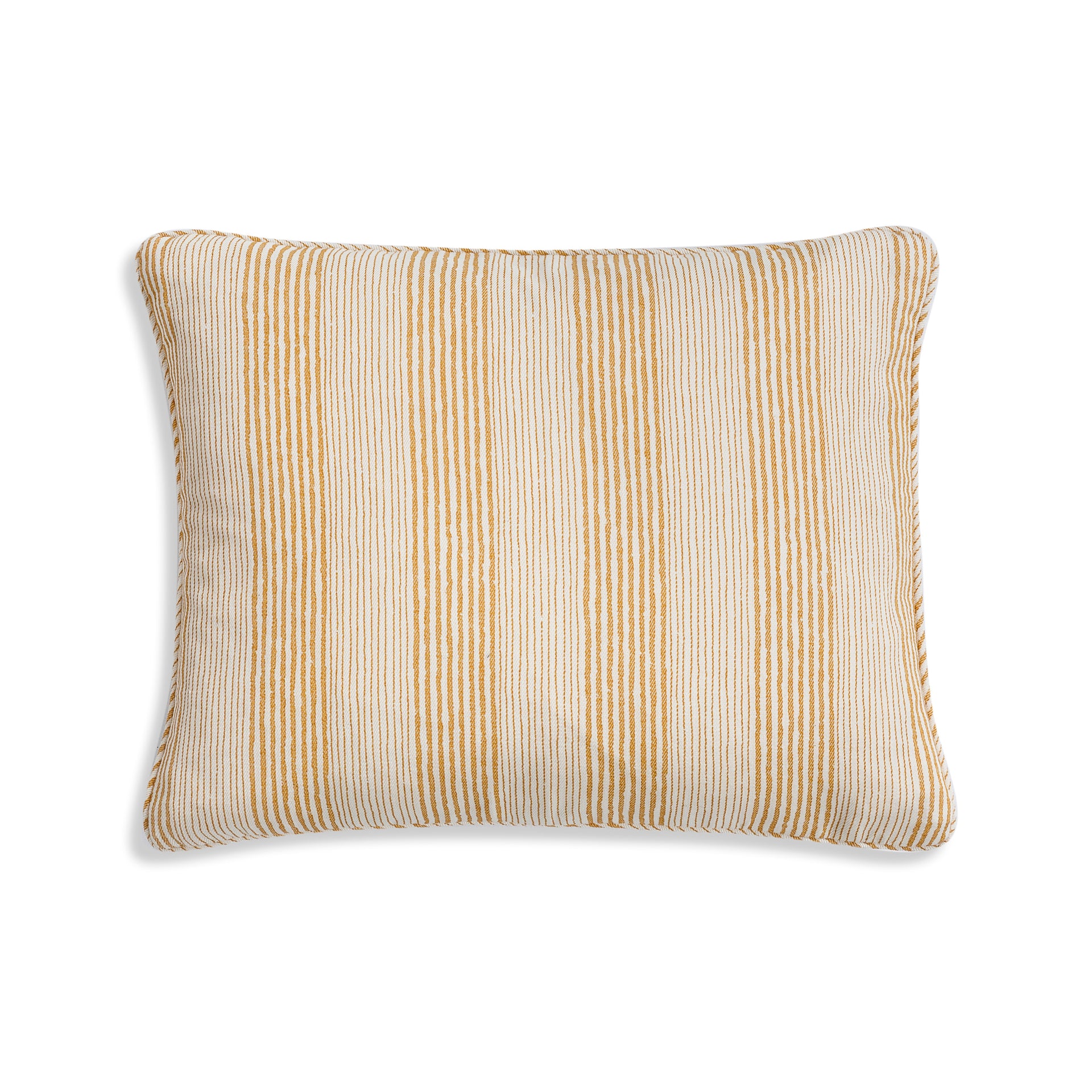 Oblong Cushion in Yellow Ticking