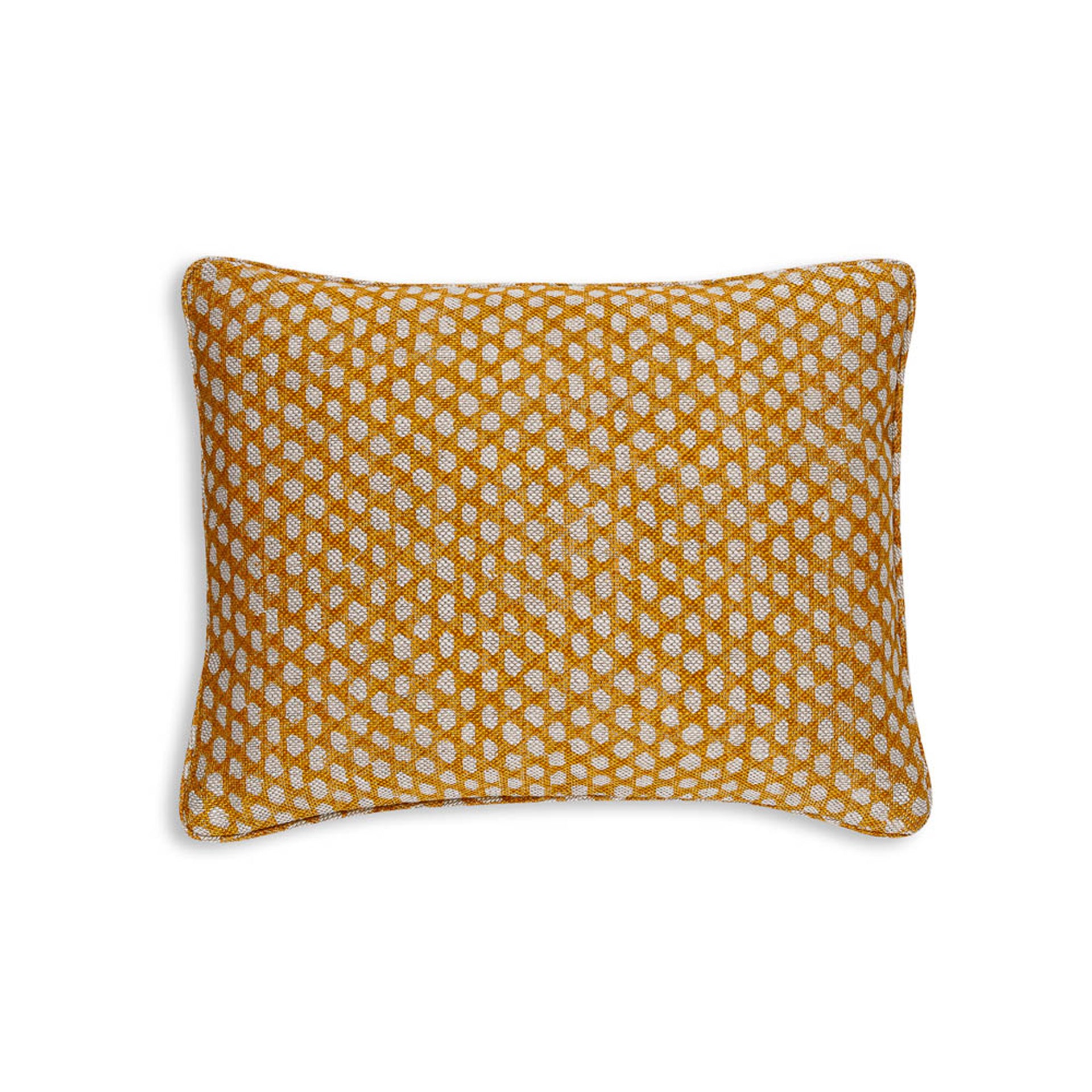 Oblong Cushion in Yellow Wicker