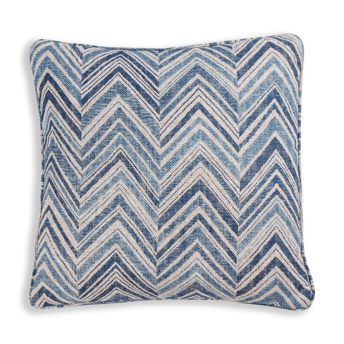 Square Cushion in Blue Flame Stitch